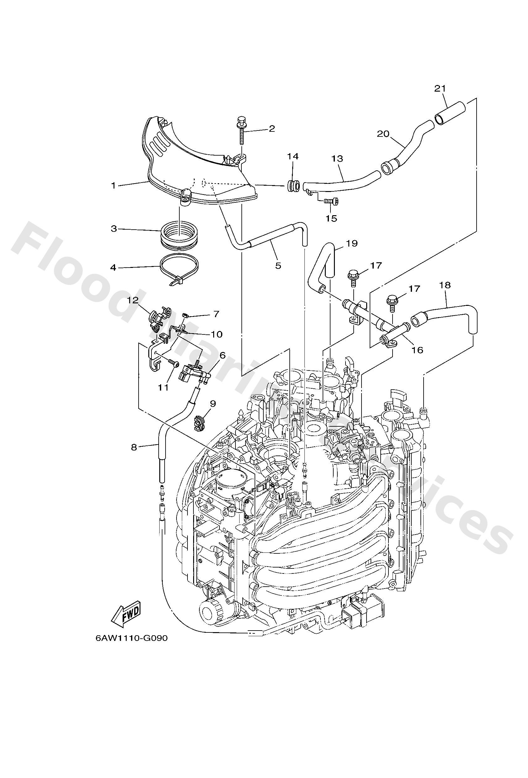 Yamaha 6AW144400000 Silencer assy, intake