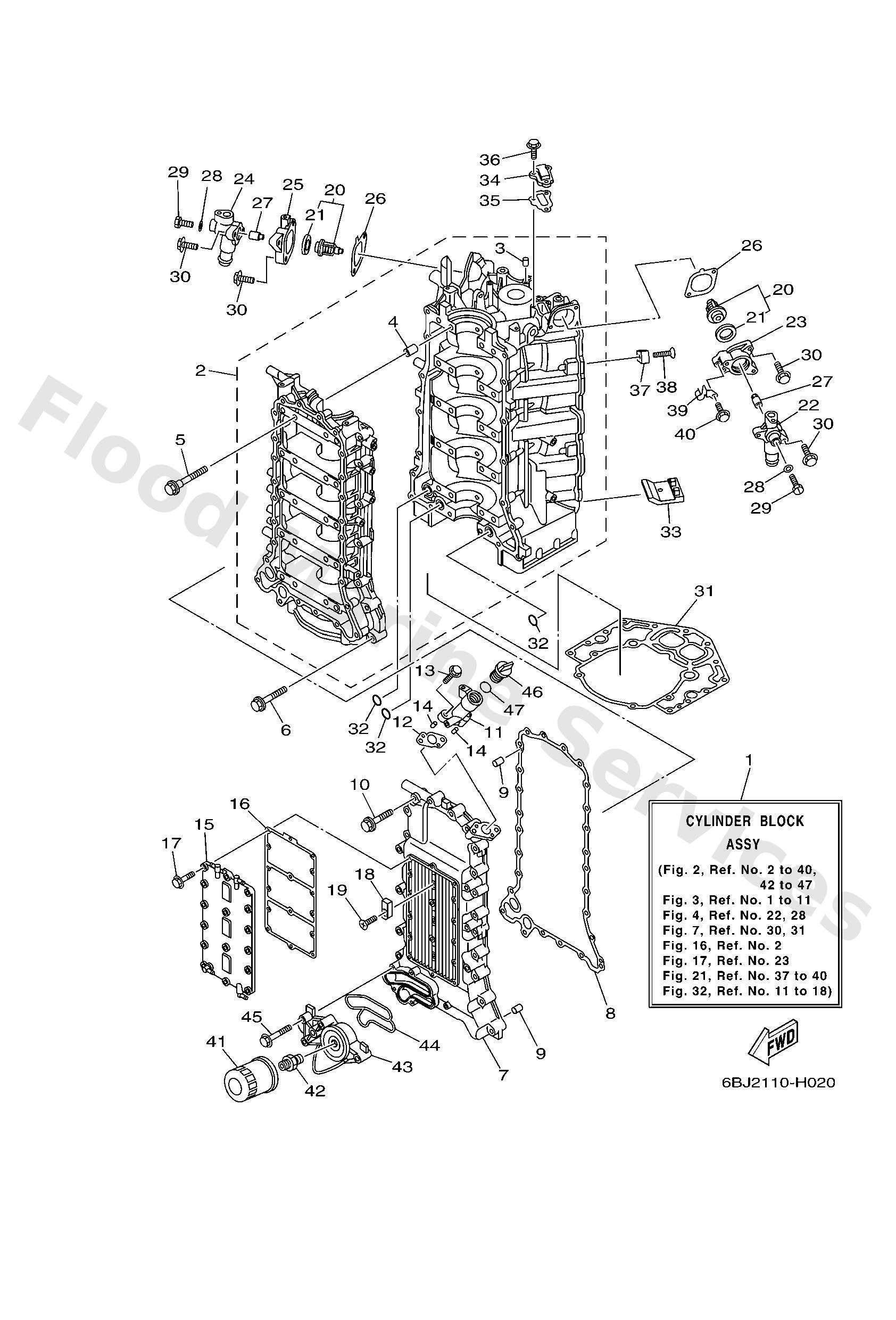 Yamaha 6AW15100019S Crankcase assy