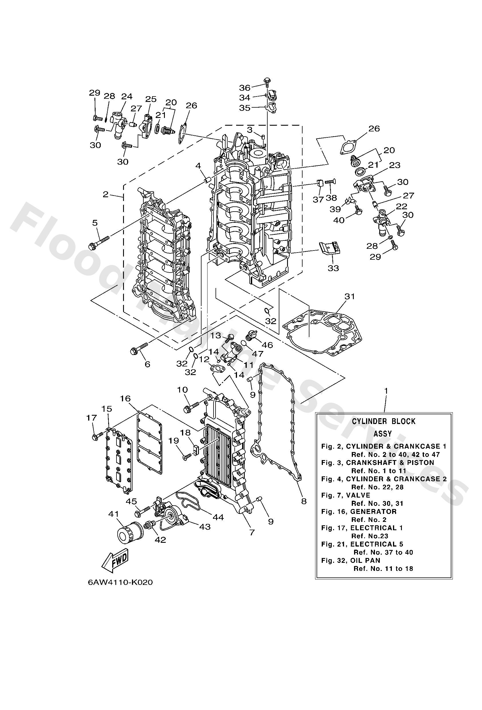 Yamaha 6AW151000200 Crankcase assy