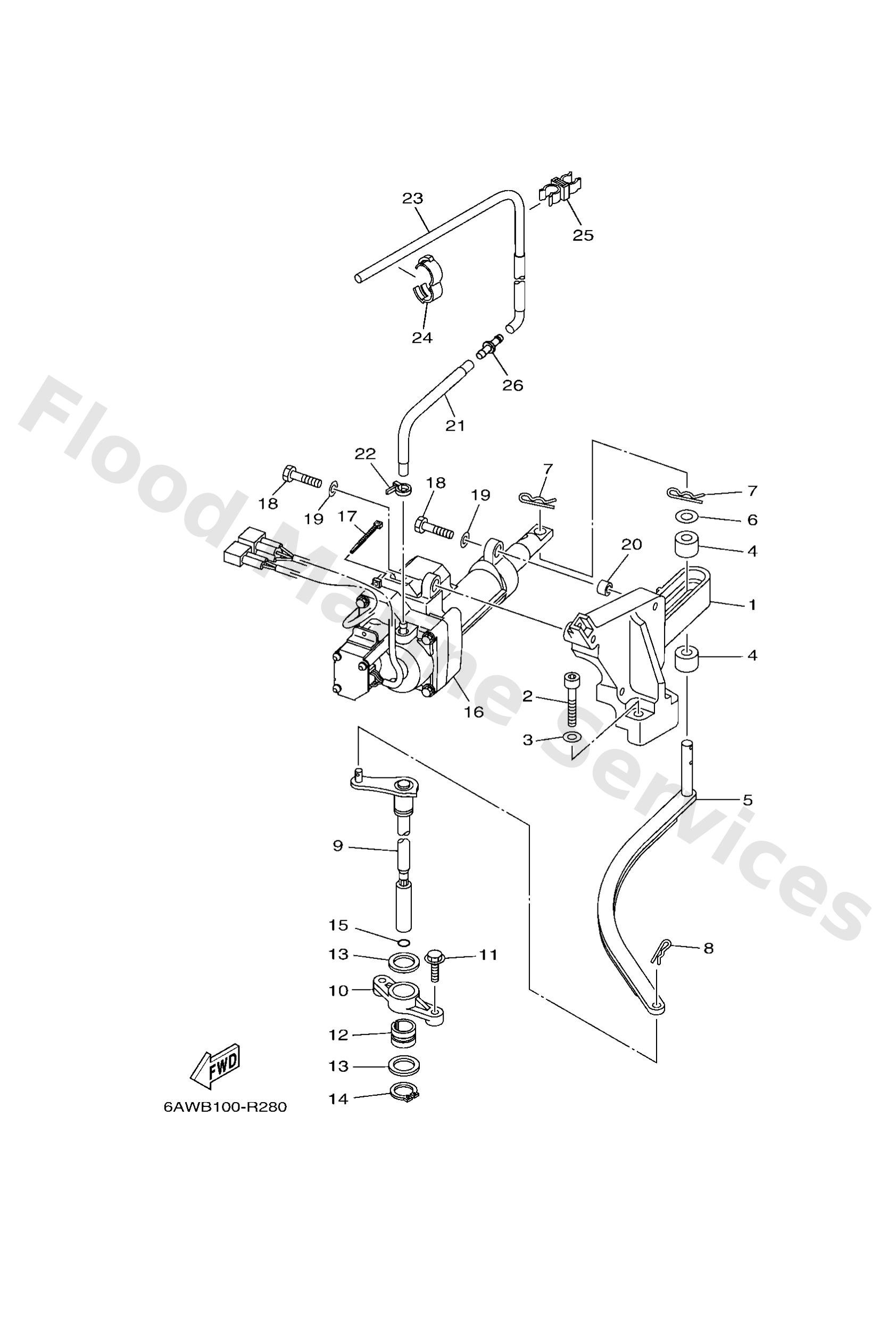 Yamaha 6AW441200100 Handle gear shift assy
