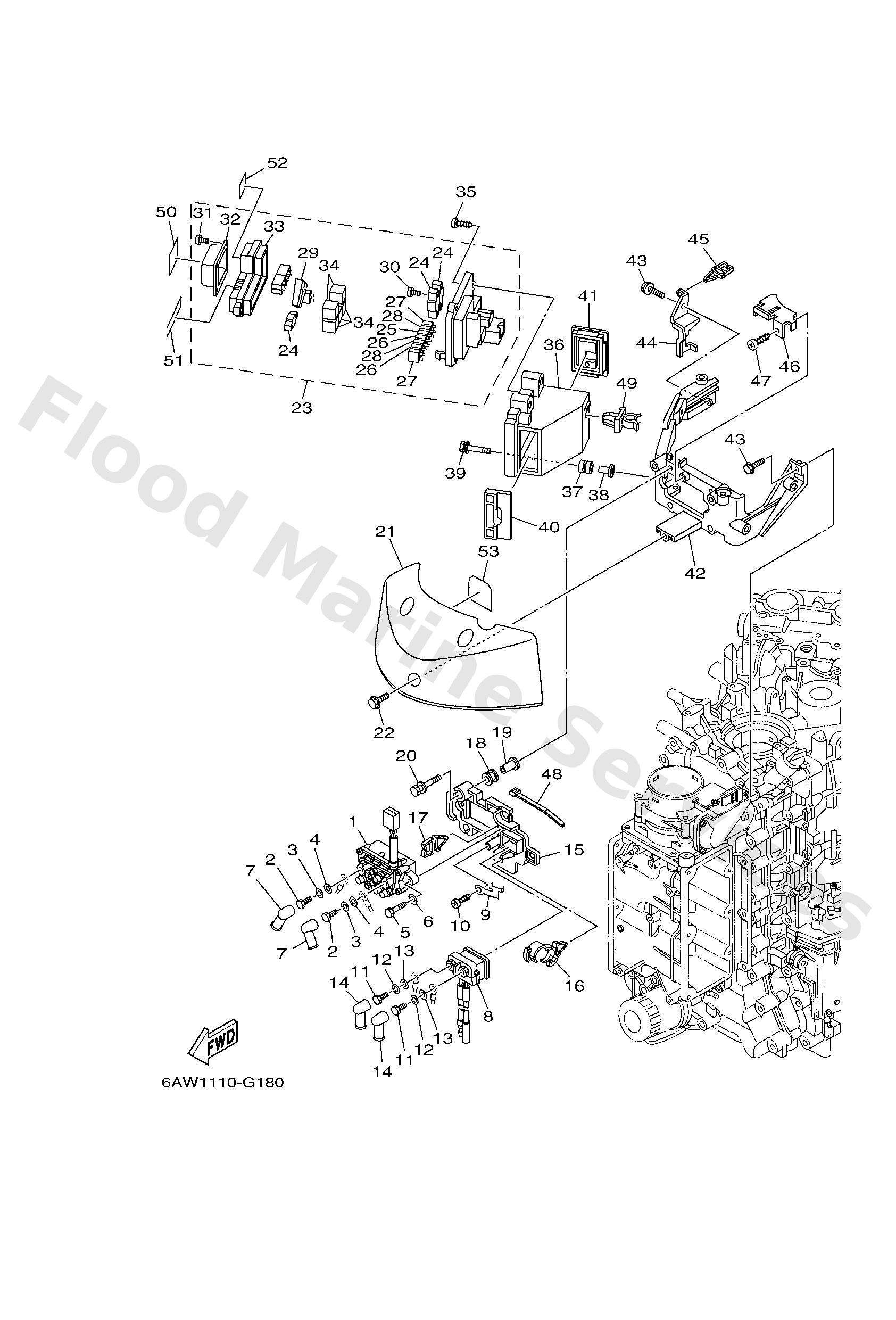Yamaha 6AW821700100 Fuse box assy