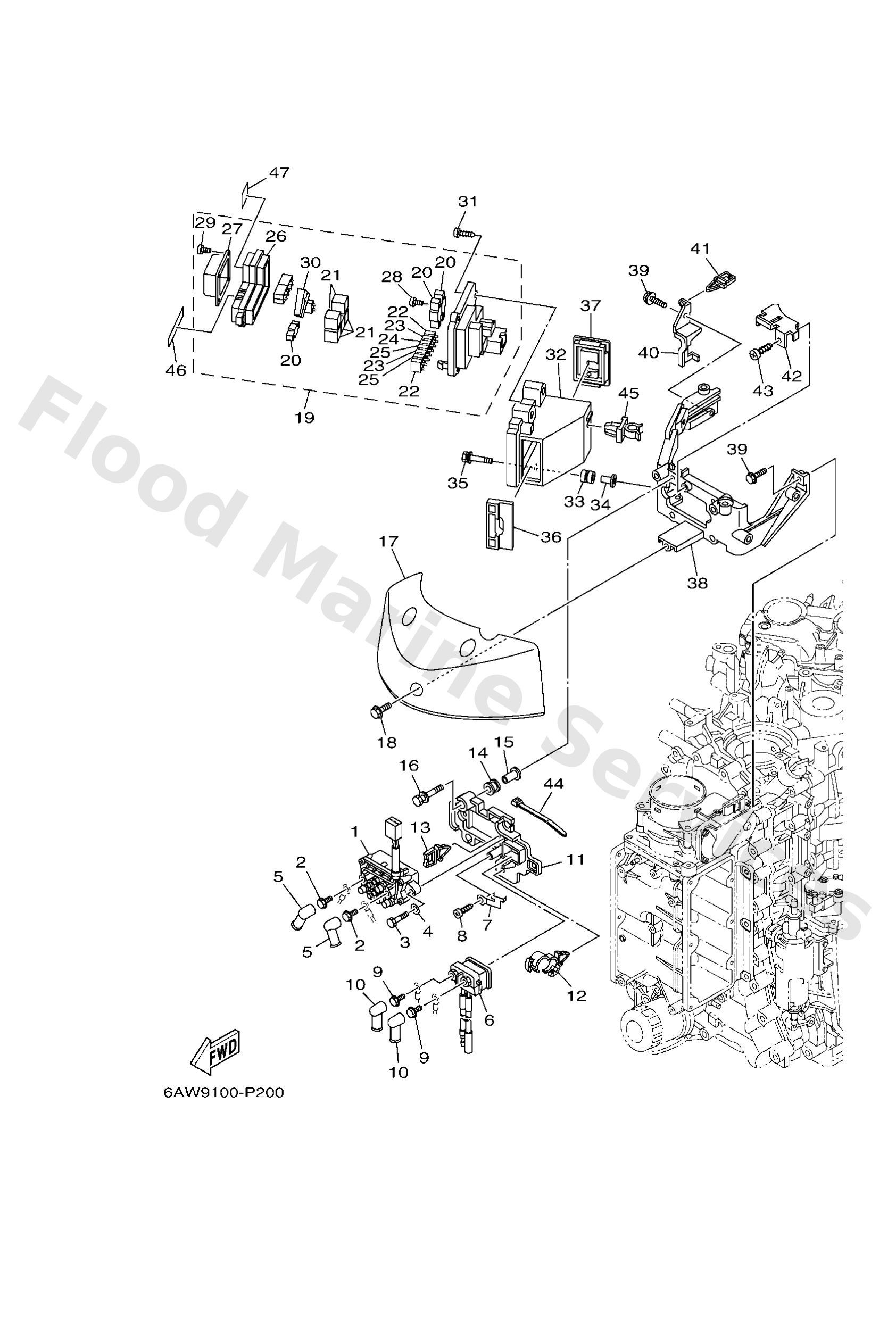Yamaha 6AW821700200 Fuse box assy