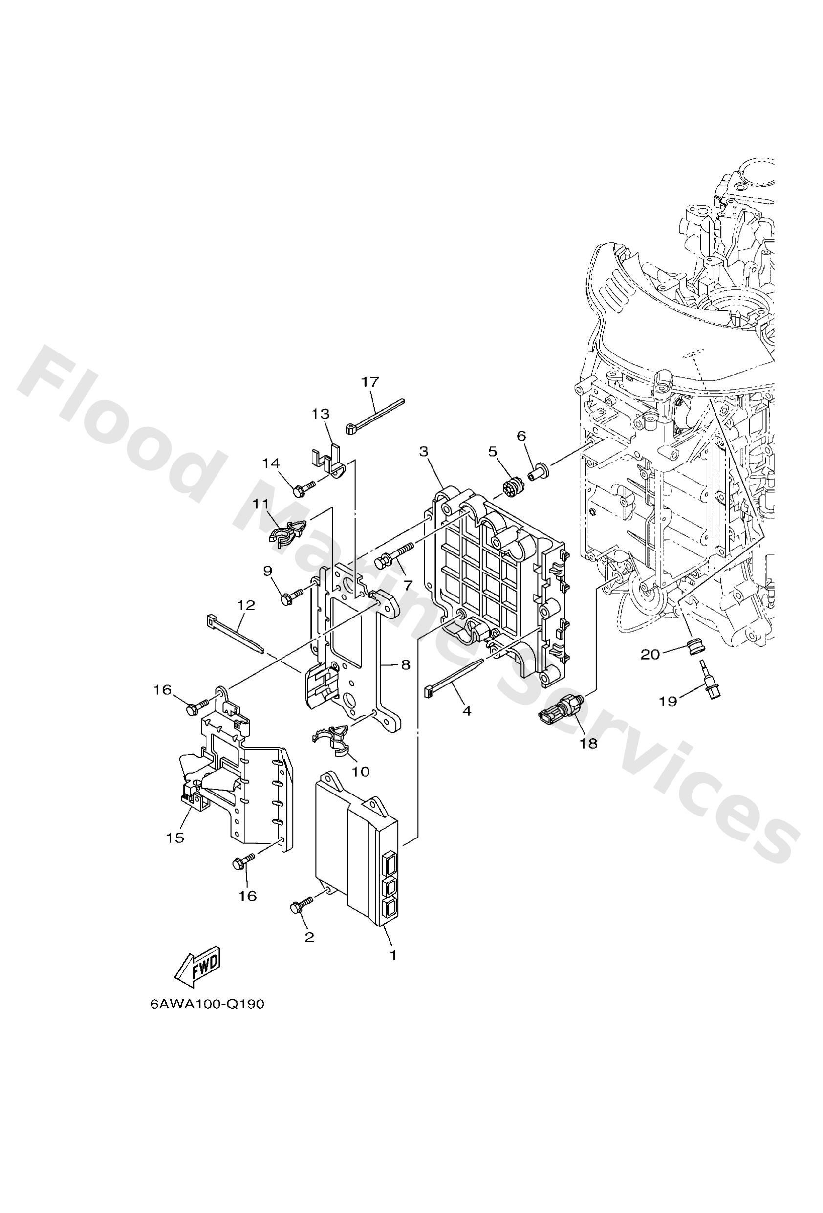 Yamaha 6AW8591A5100 Engine control unit assy