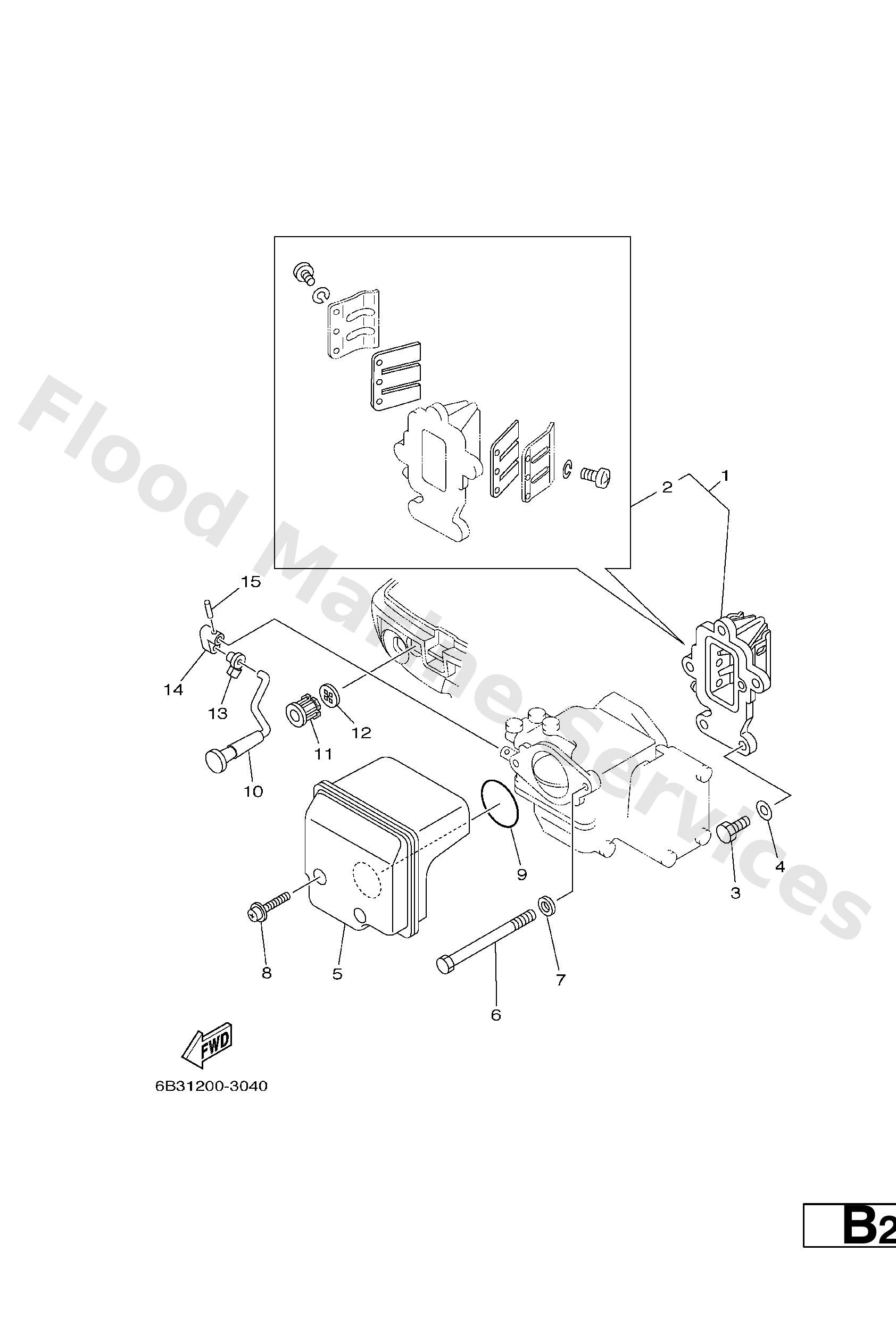Yamaha 6B4144400000 Silencer assy, intake