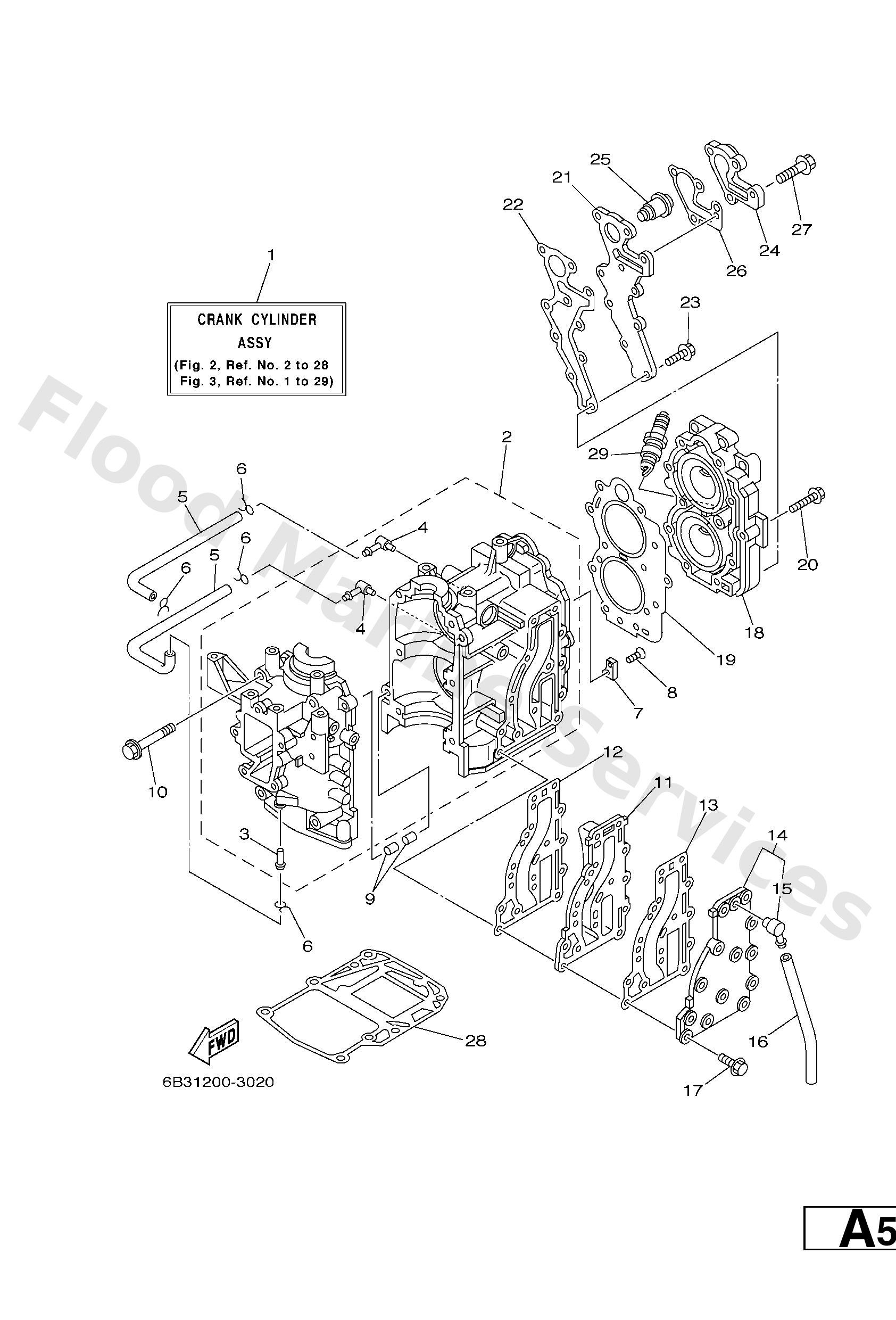 Yamaha 6B415100001S Crankcase assy