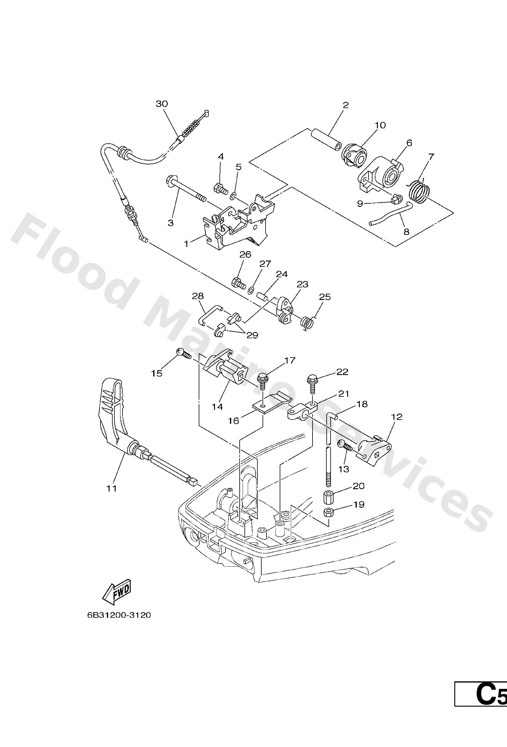 Yamaha 6B444111004D Handle, gear shift
