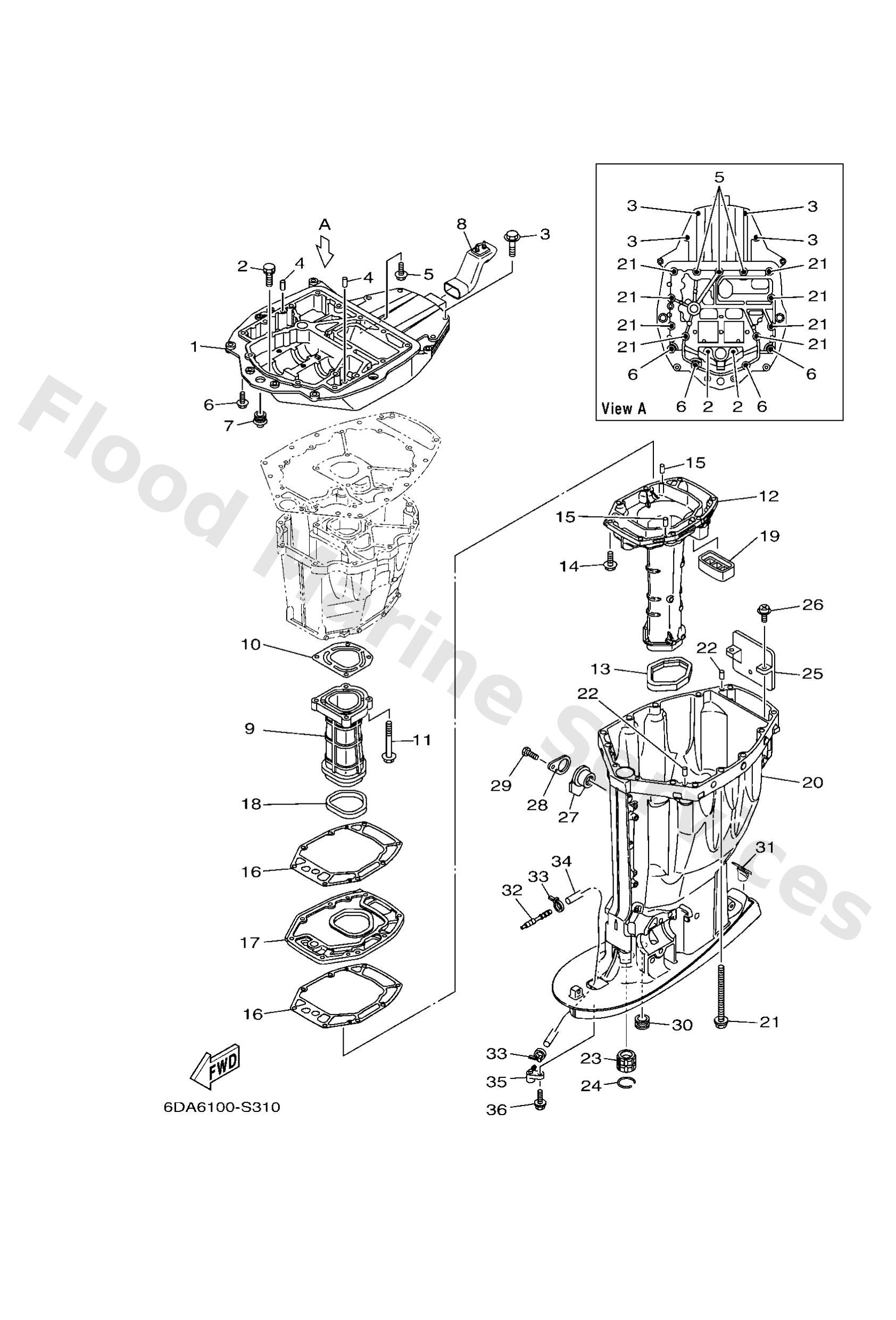 Yamaha 6BB451520100 Cover, upper casing 2
