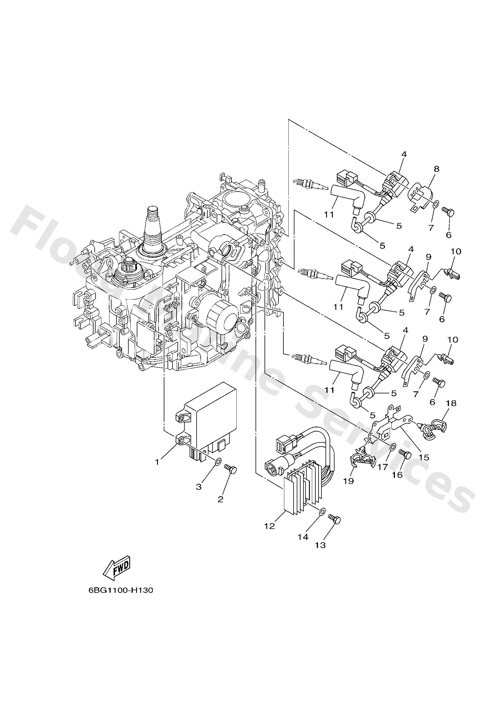 Yamaha 6BG8591A0300 Engine control unit assy