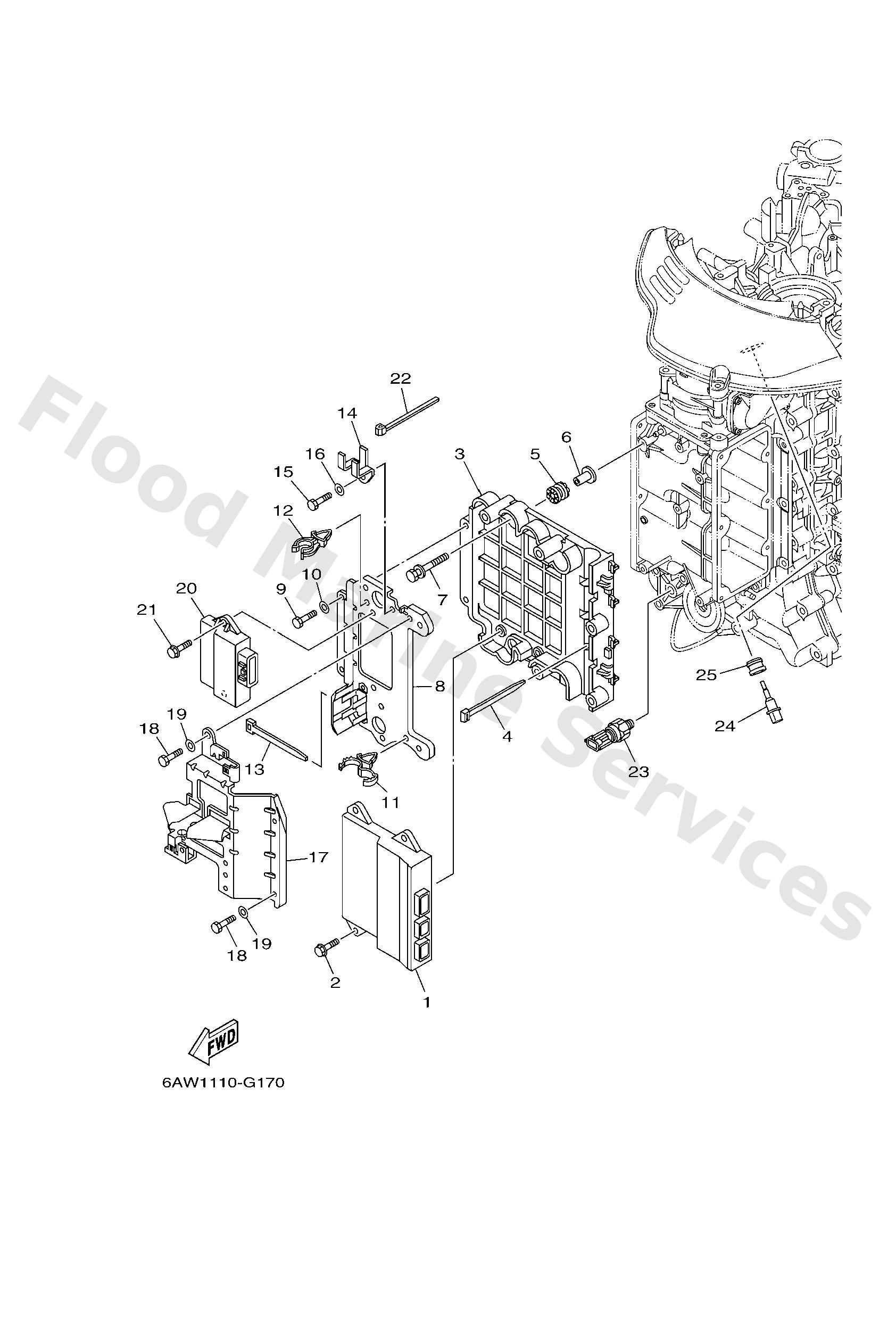 Yamaha 6BJ8591A1000 Engine control unit assy