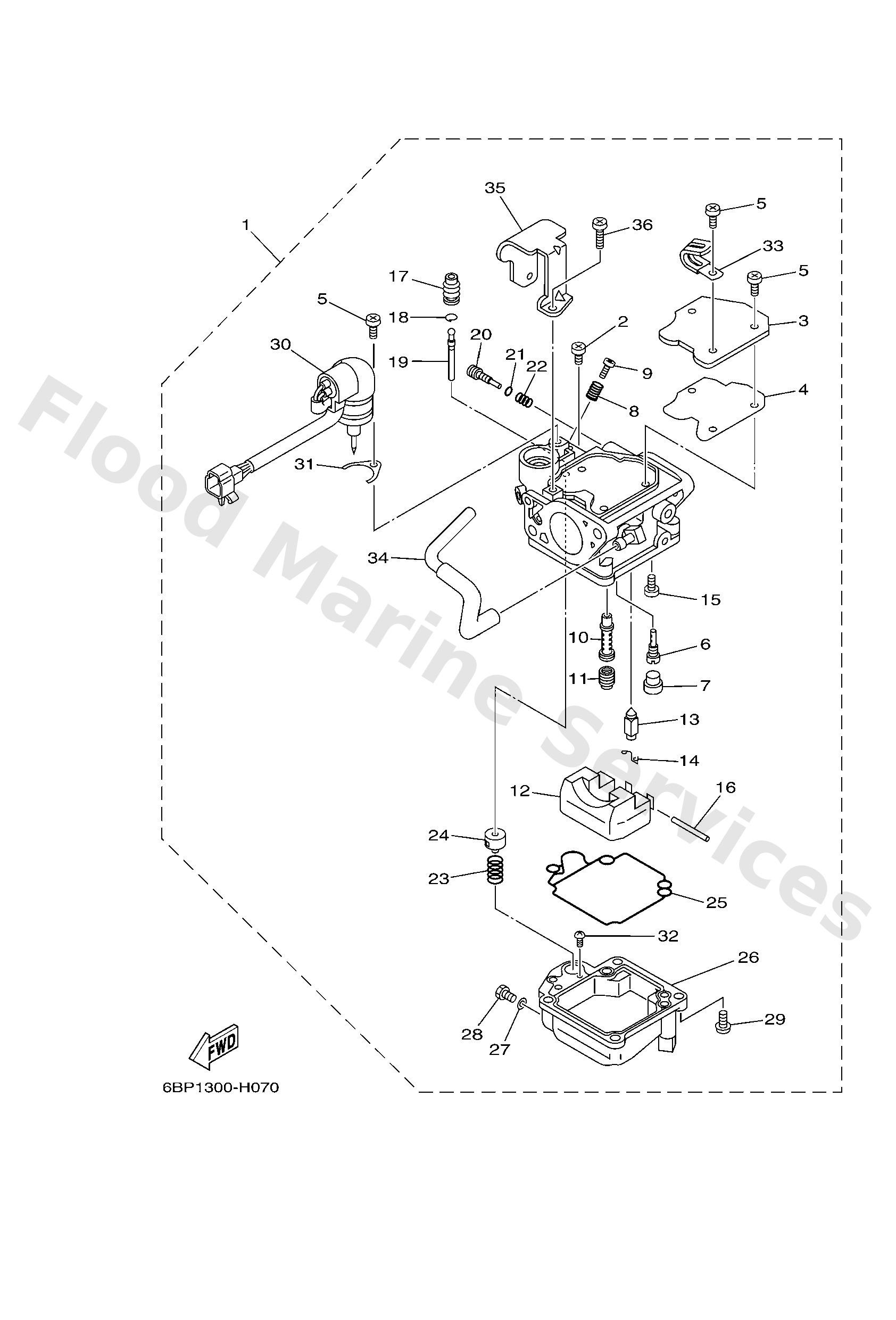 Yamaha 6BL143011000 Carburetor assy 1
