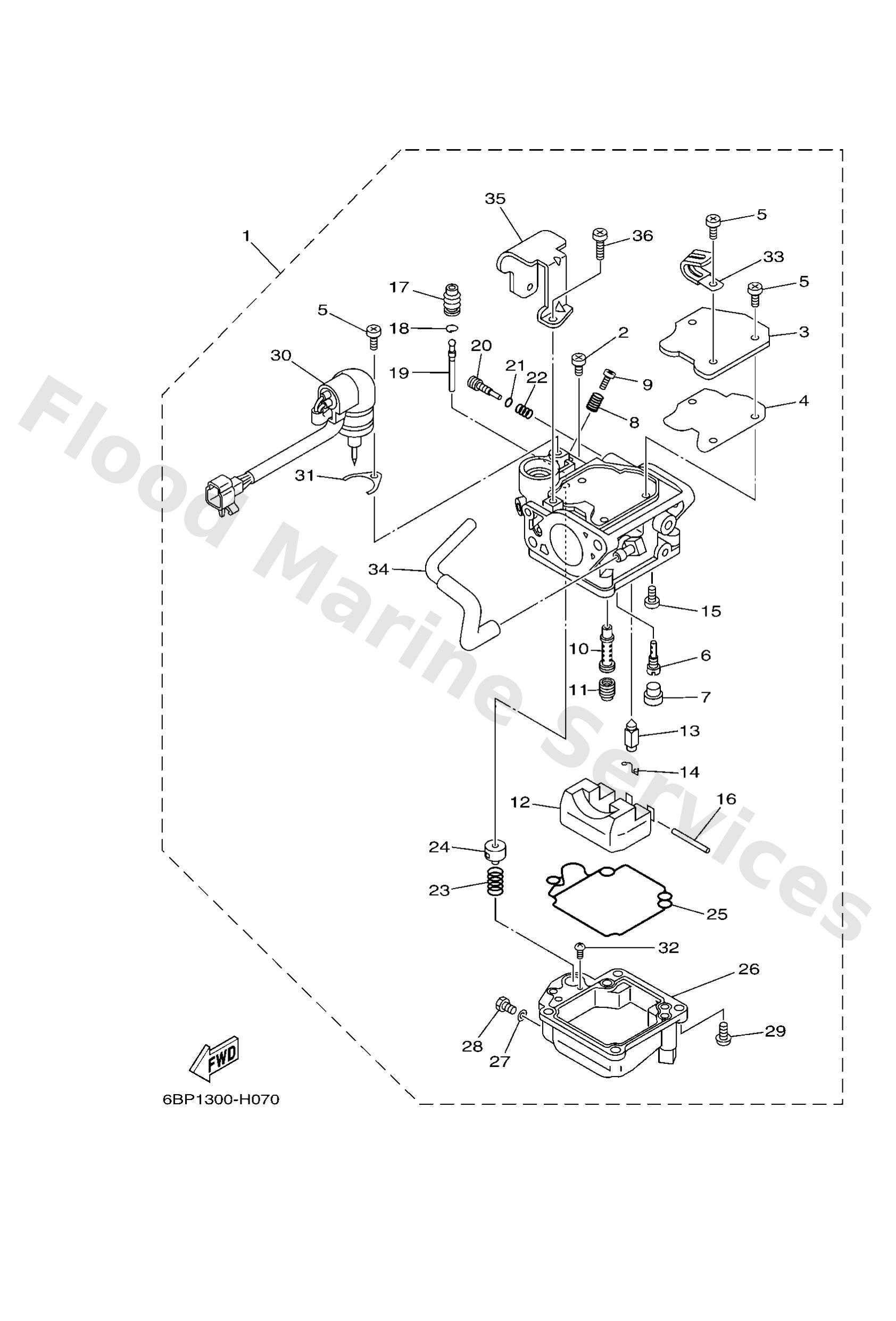 Yamaha 6BL143011100 Carburetor assy 1