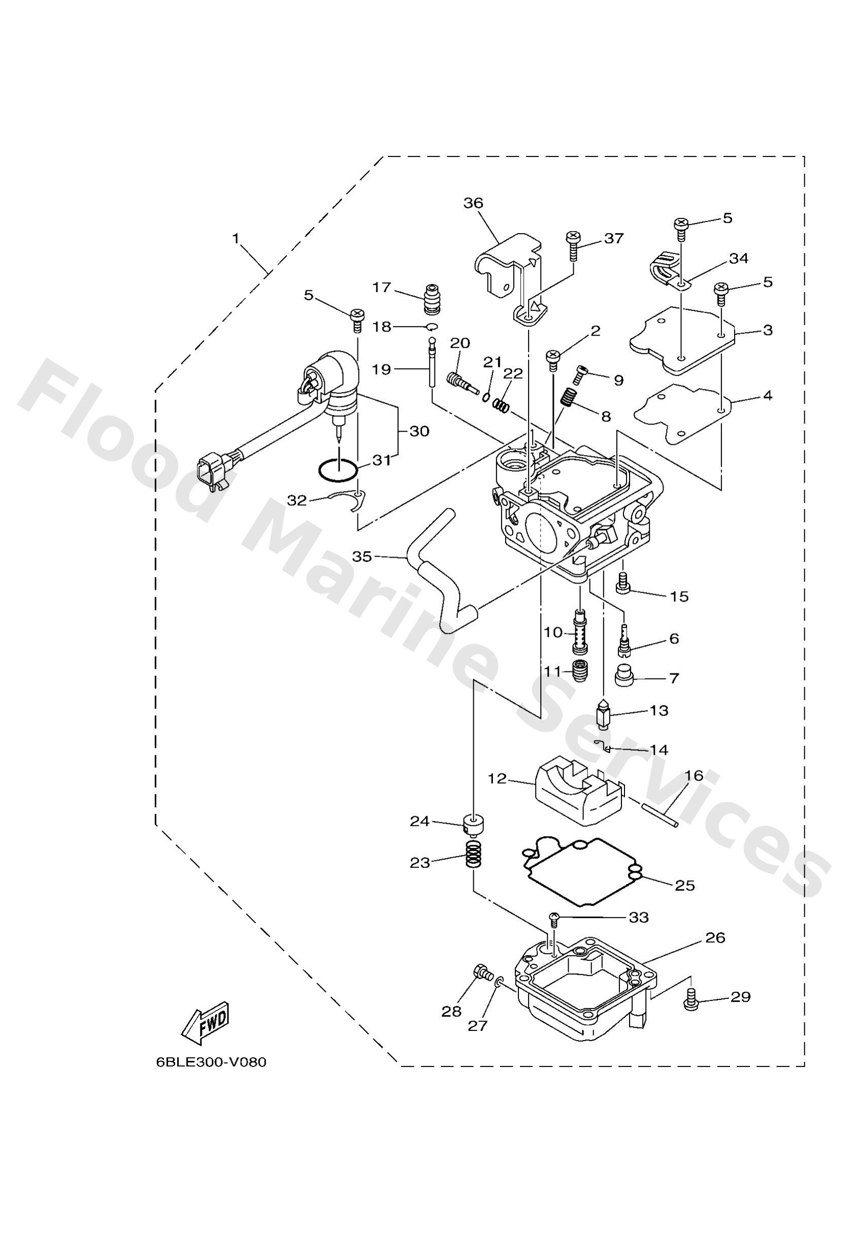 Yamaha 6BL143011200 Carburetor assy 1