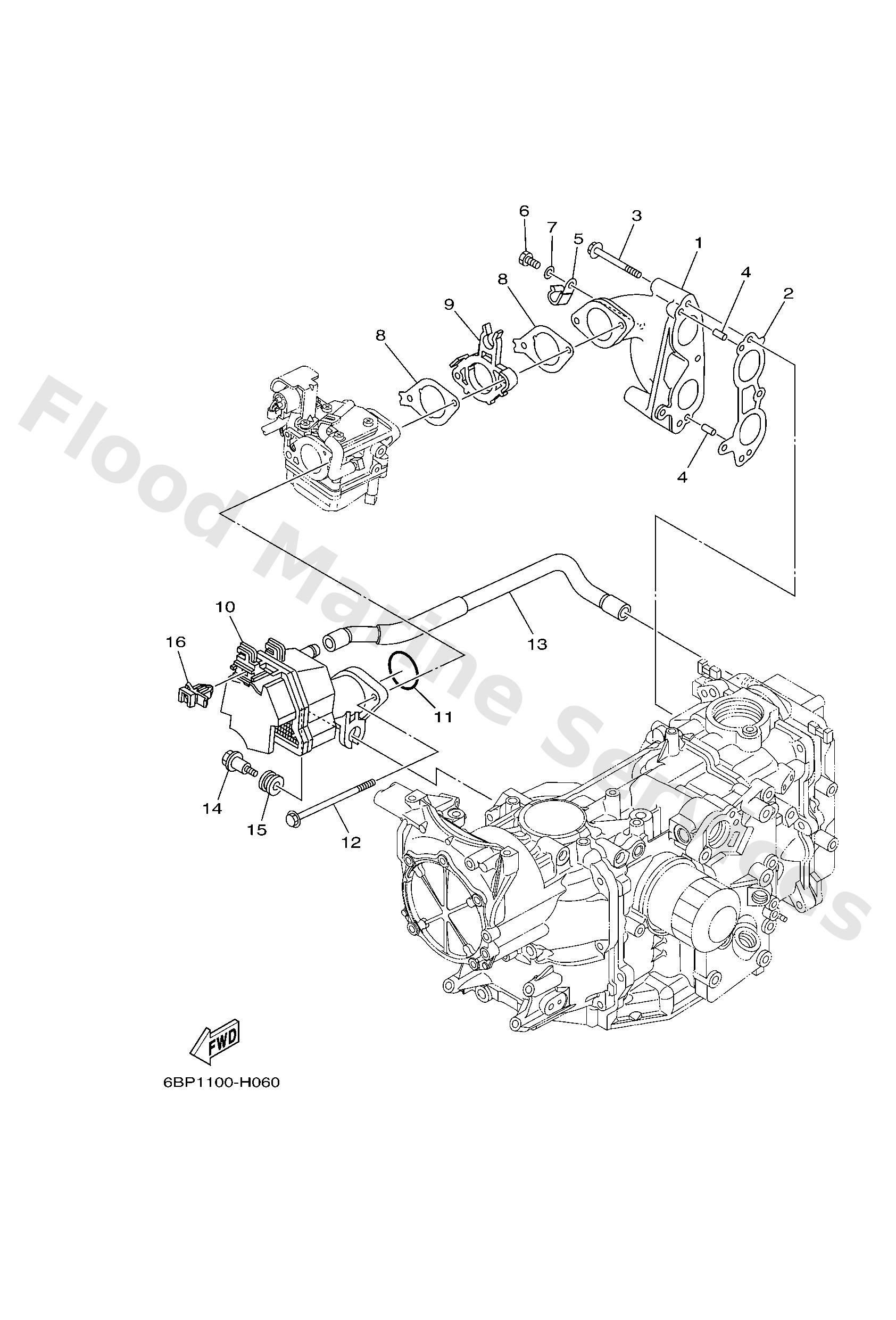 Yamaha 6BL144400000 Silencer assy, intake