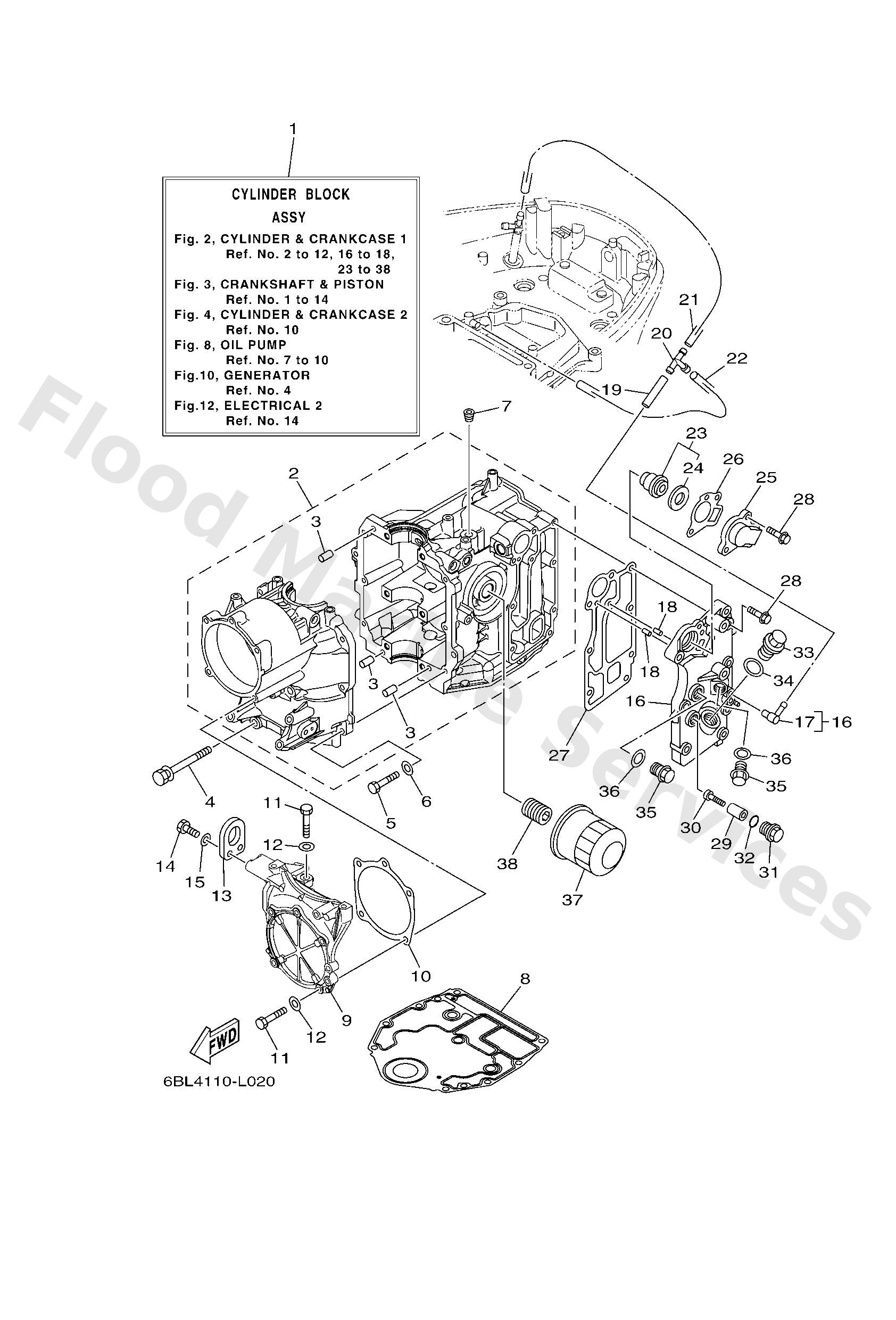 Yamaha 6BL15121001S Crankcase 2