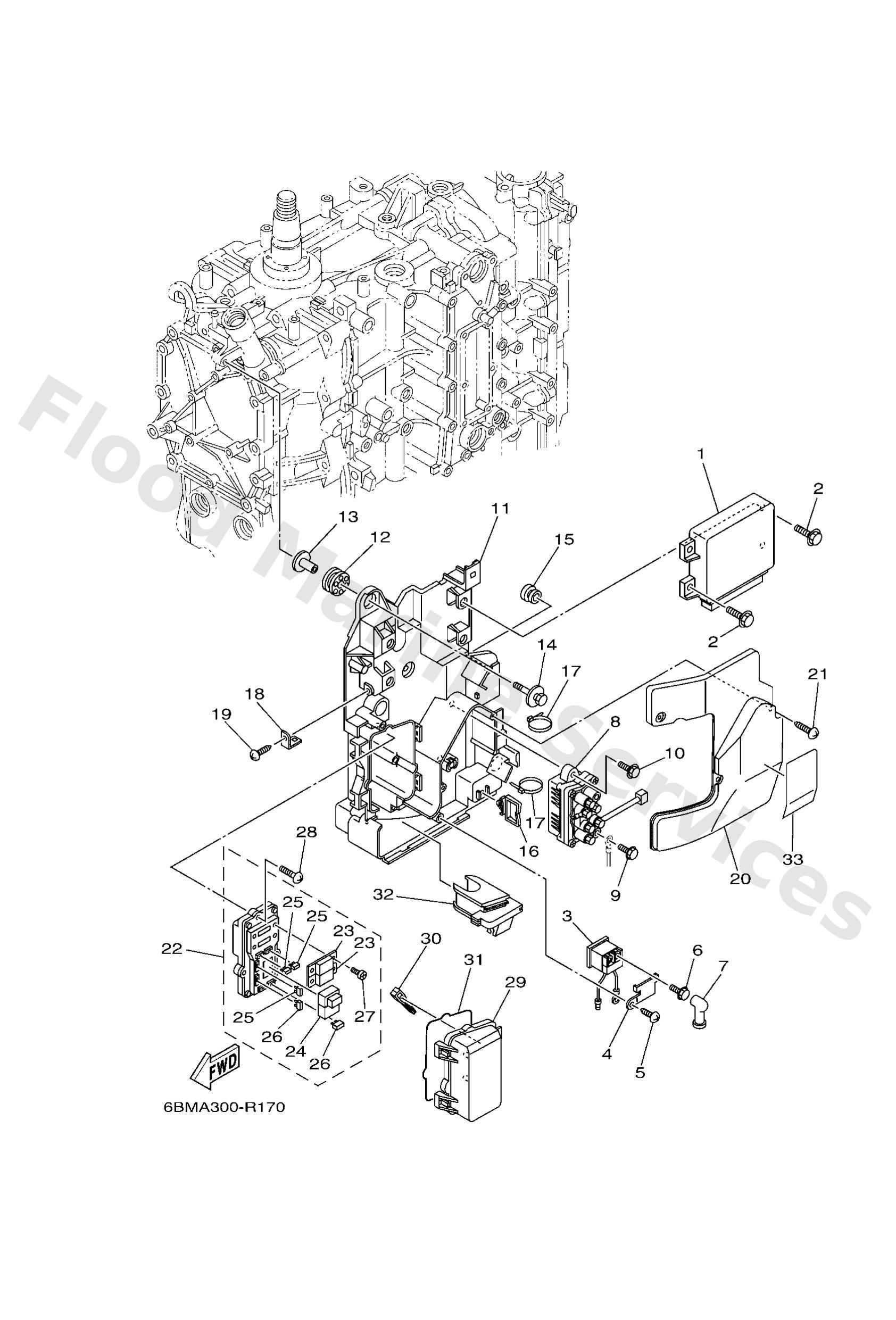 Yamaha 6BM8591A0500 Engine control unit assy