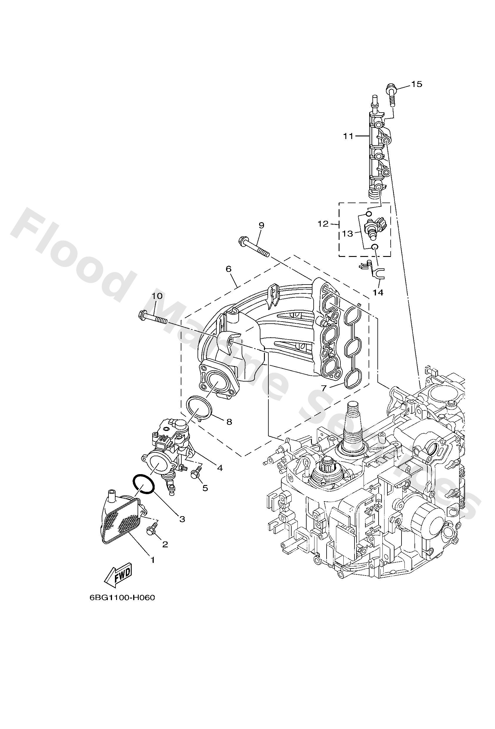 Yamaha 6BT144400000 Silencer assy, intake