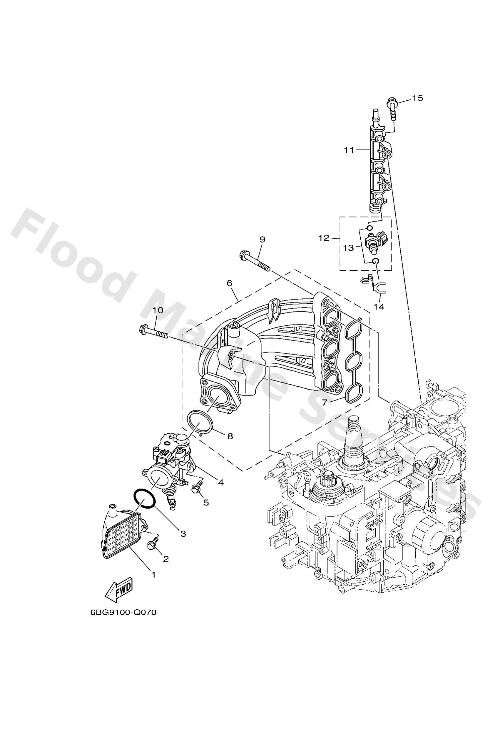 Yamaha 6BT14440A000 Silencer assy, intake