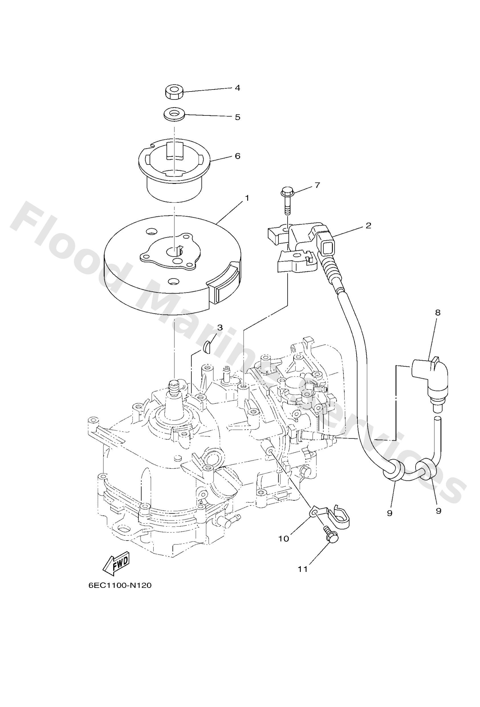 Yamaha 6BV855710100 Ignition coil with cdi unit