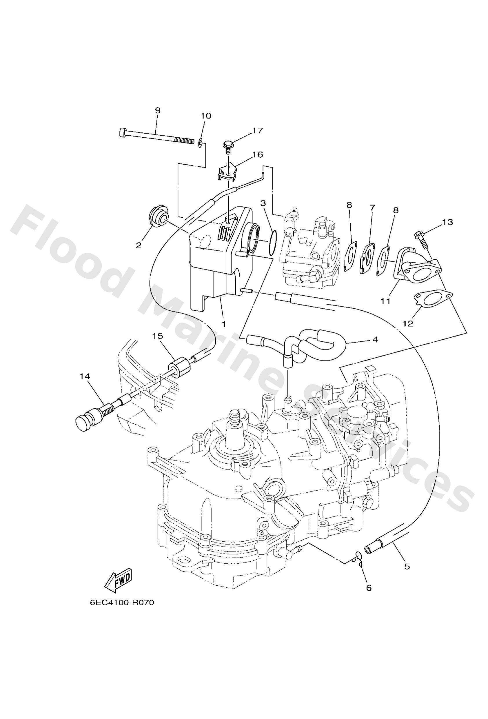 Yamaha 6BX144400000 Silencer assy, intake
