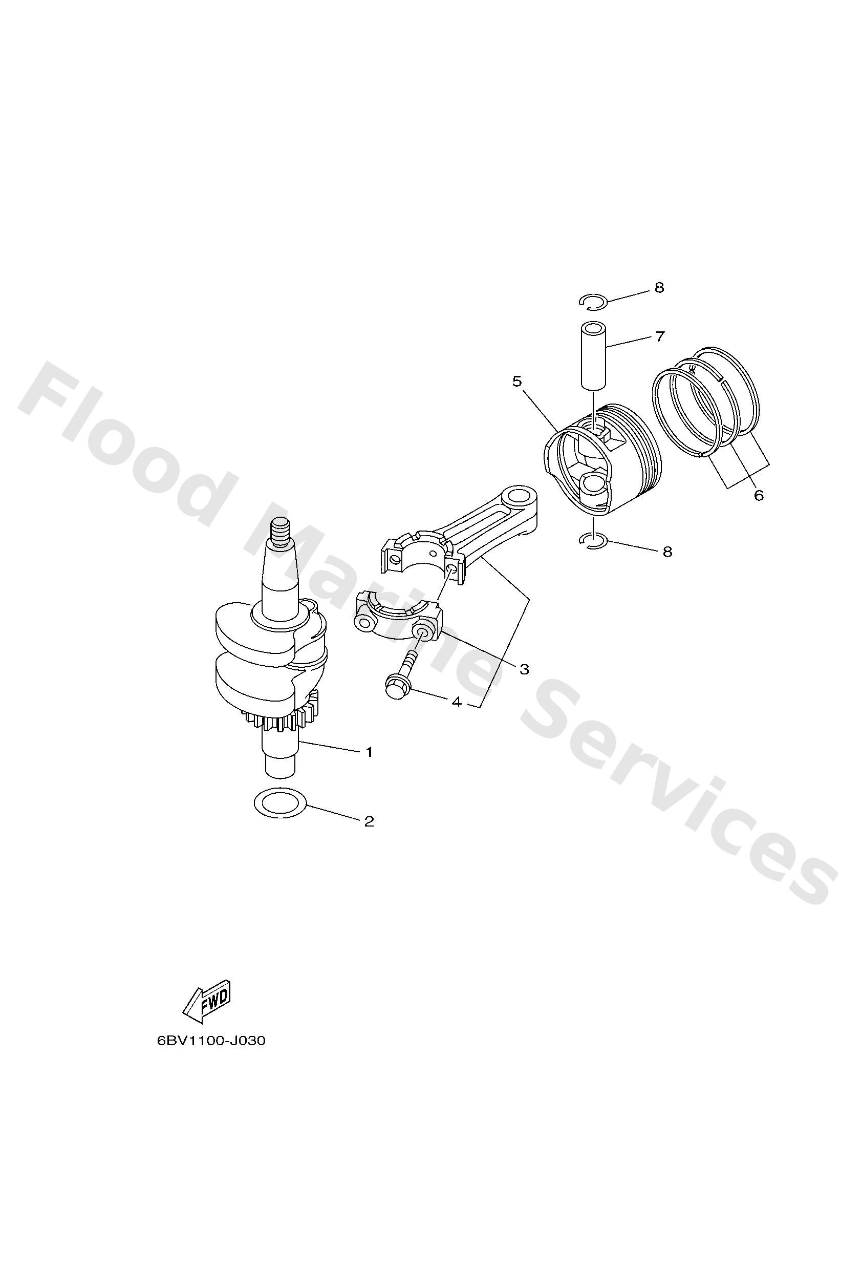 Yamaha 6BXE14100000 Crankshaft