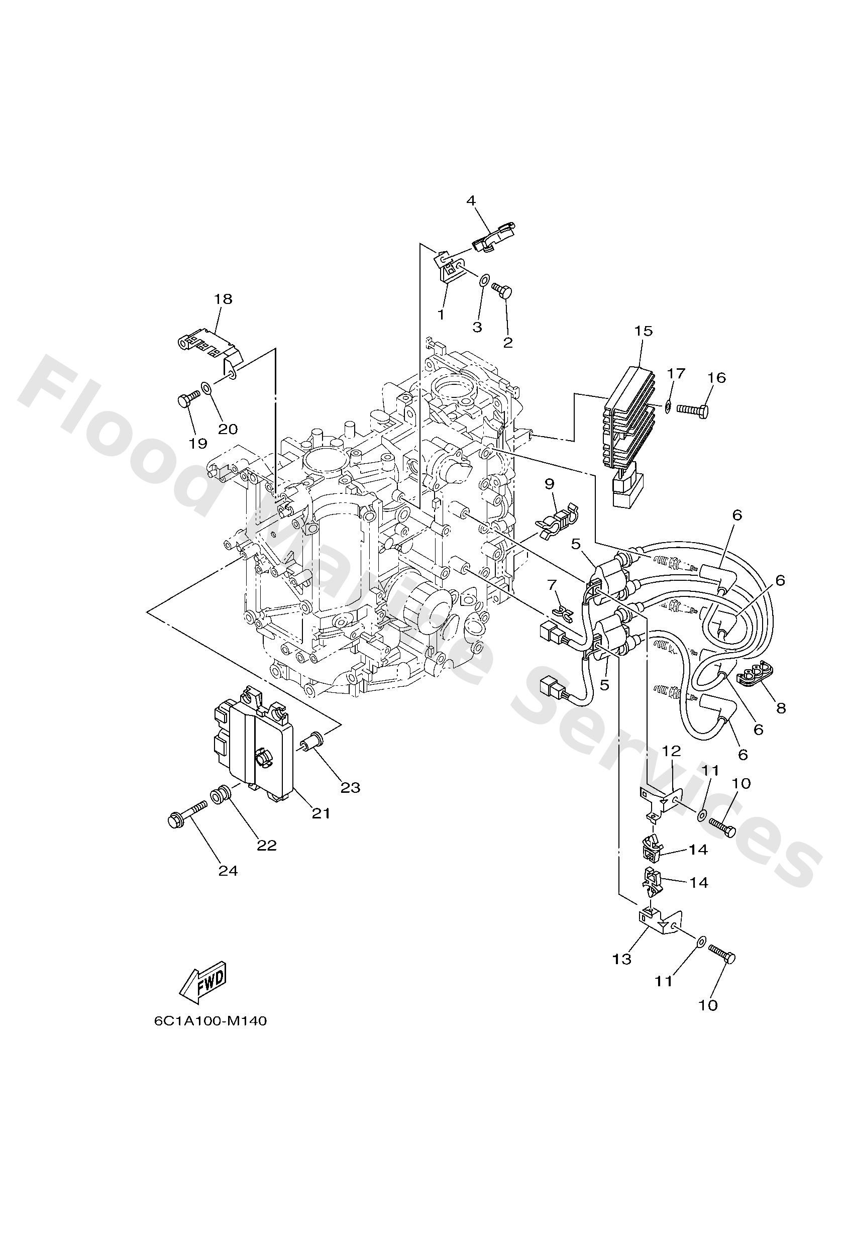 Yamaha 6C18591A2400 Engine control unit assy