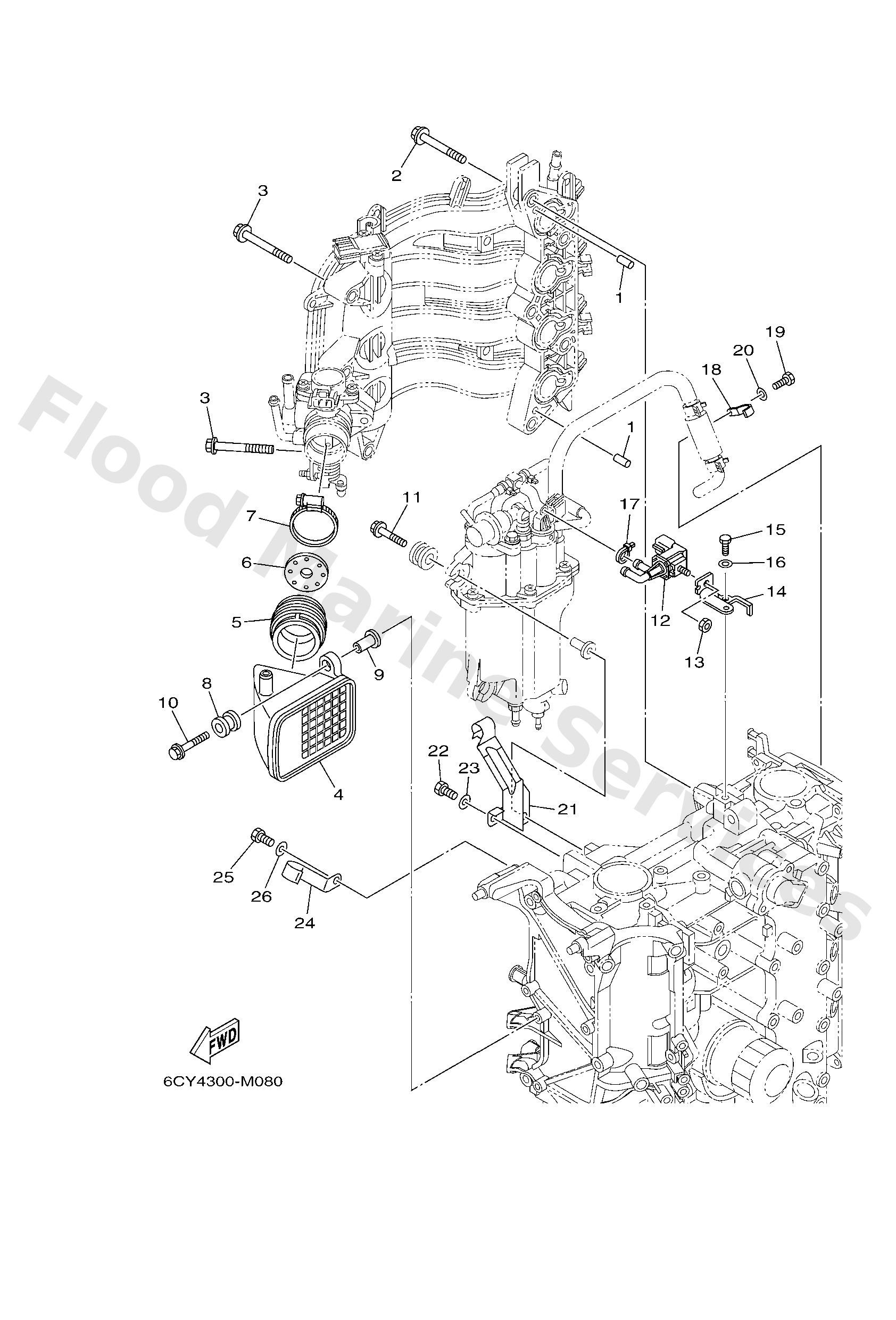 Yamaha 6C5144401000 Silencer assy, intake