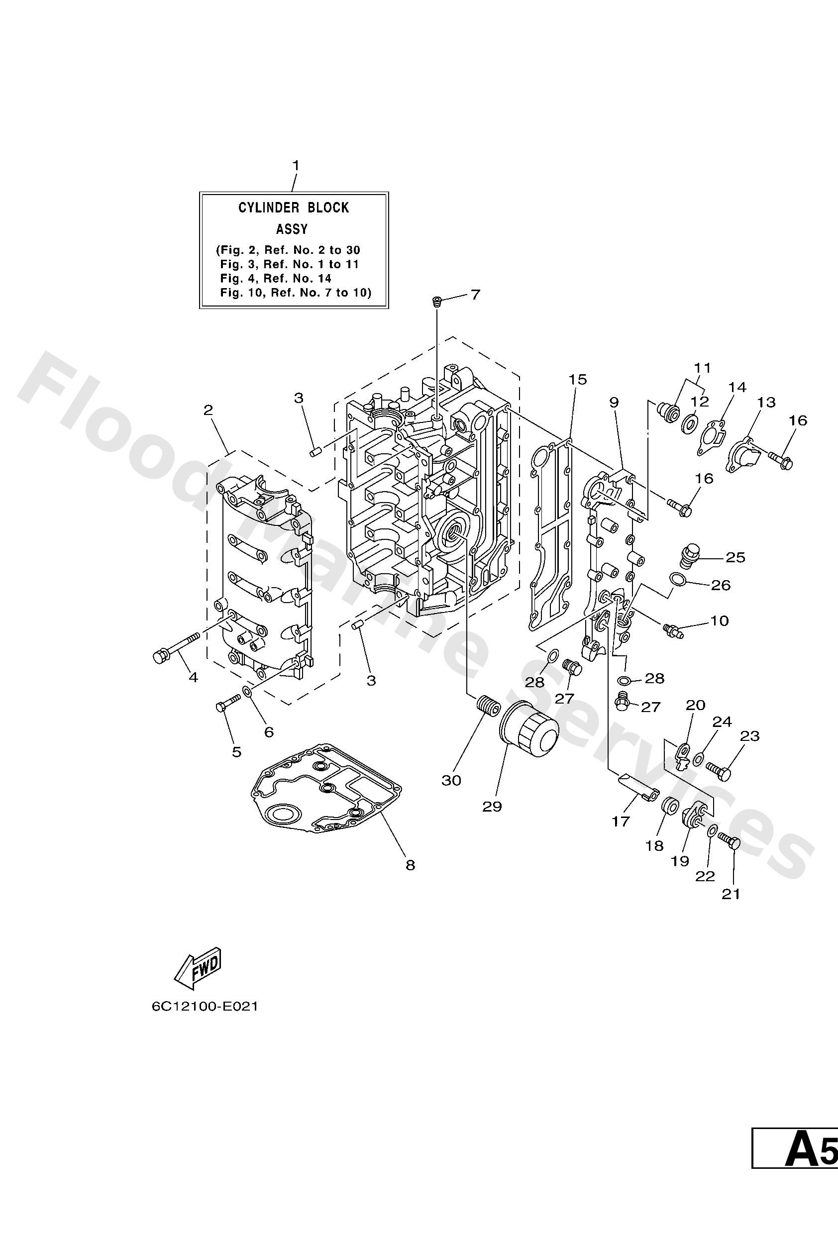 Yamaha 6C515100001S Crankcase assy