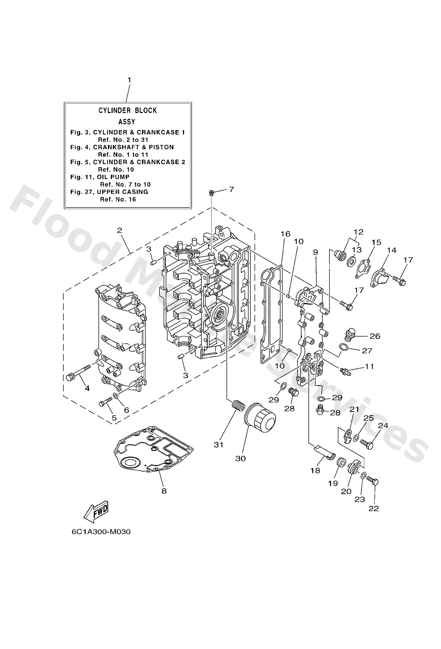 Yamaha 6C5151001200 Crankcase assy