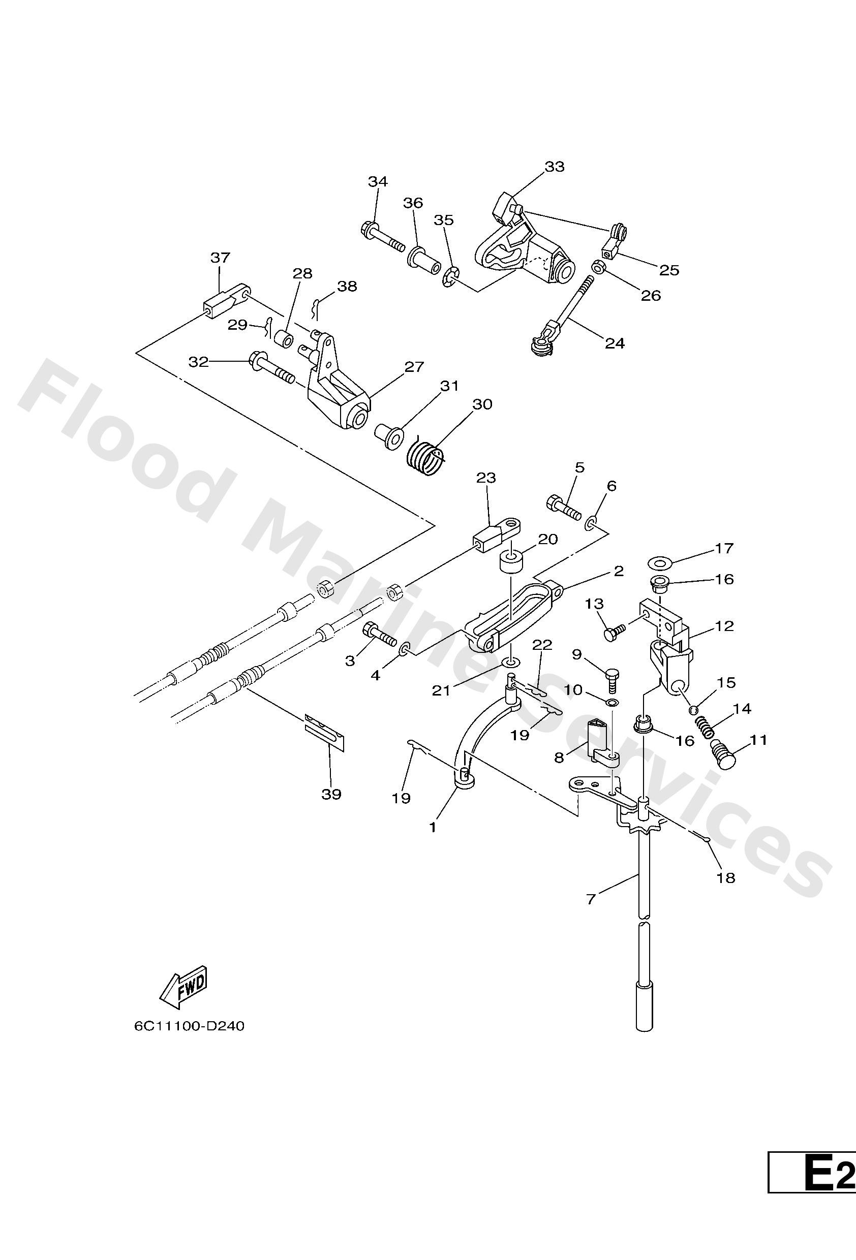 Yamaha 6C5441200000 Handle gear shift assy