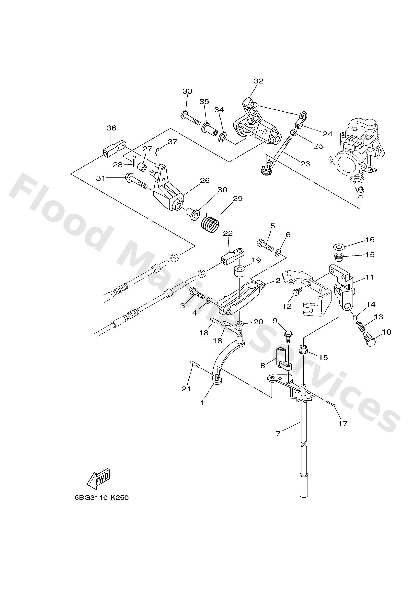 Yamaha 6C5441200200 Handle gear shift assy