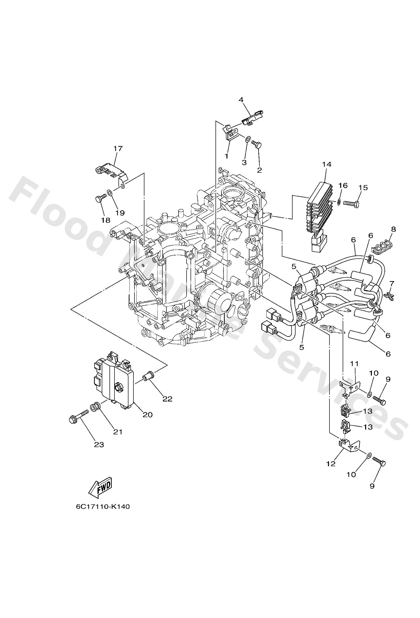Yamaha 6C5821710000 Stay, fuse box