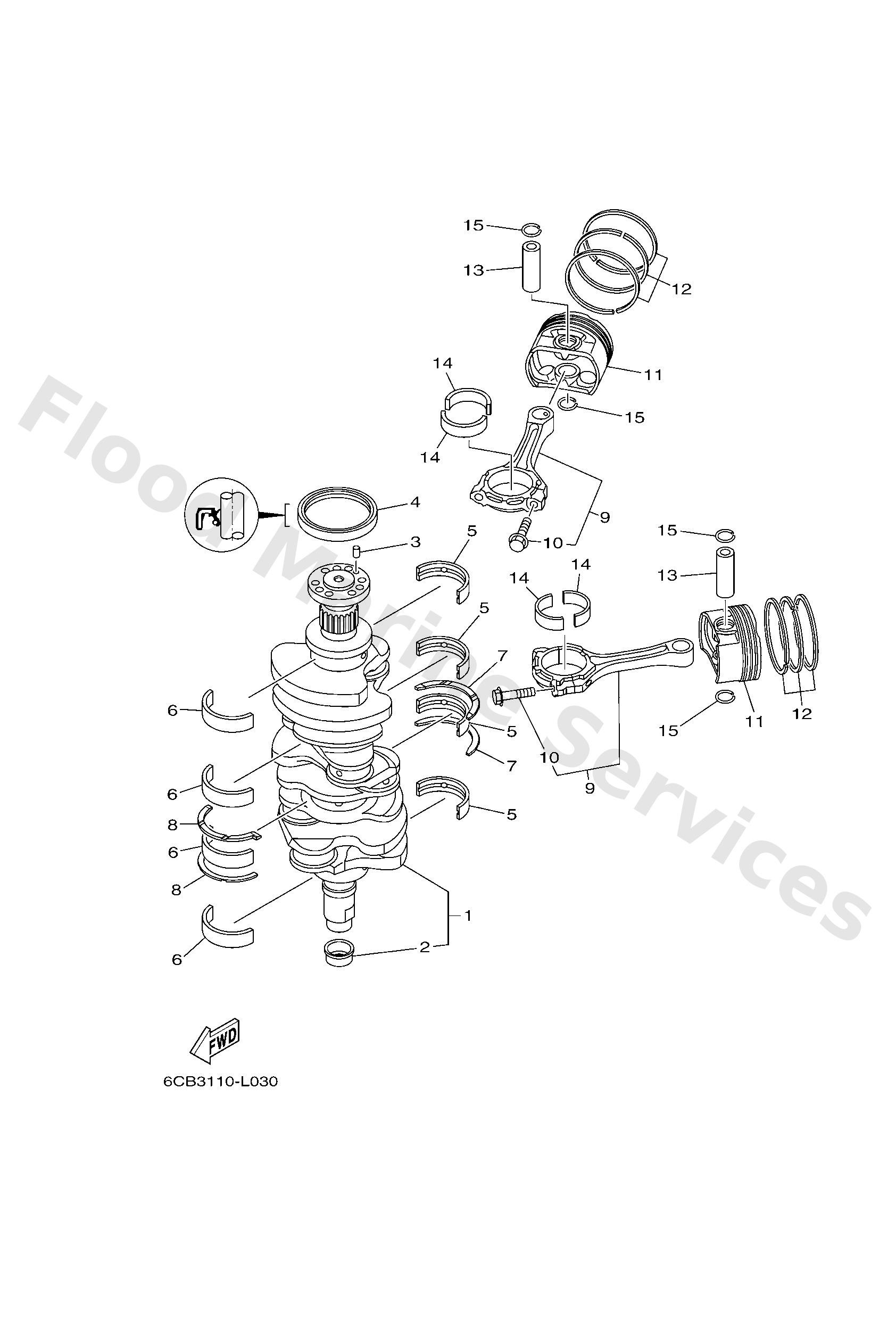 Yamaha 6CB114100000 Crankshaft