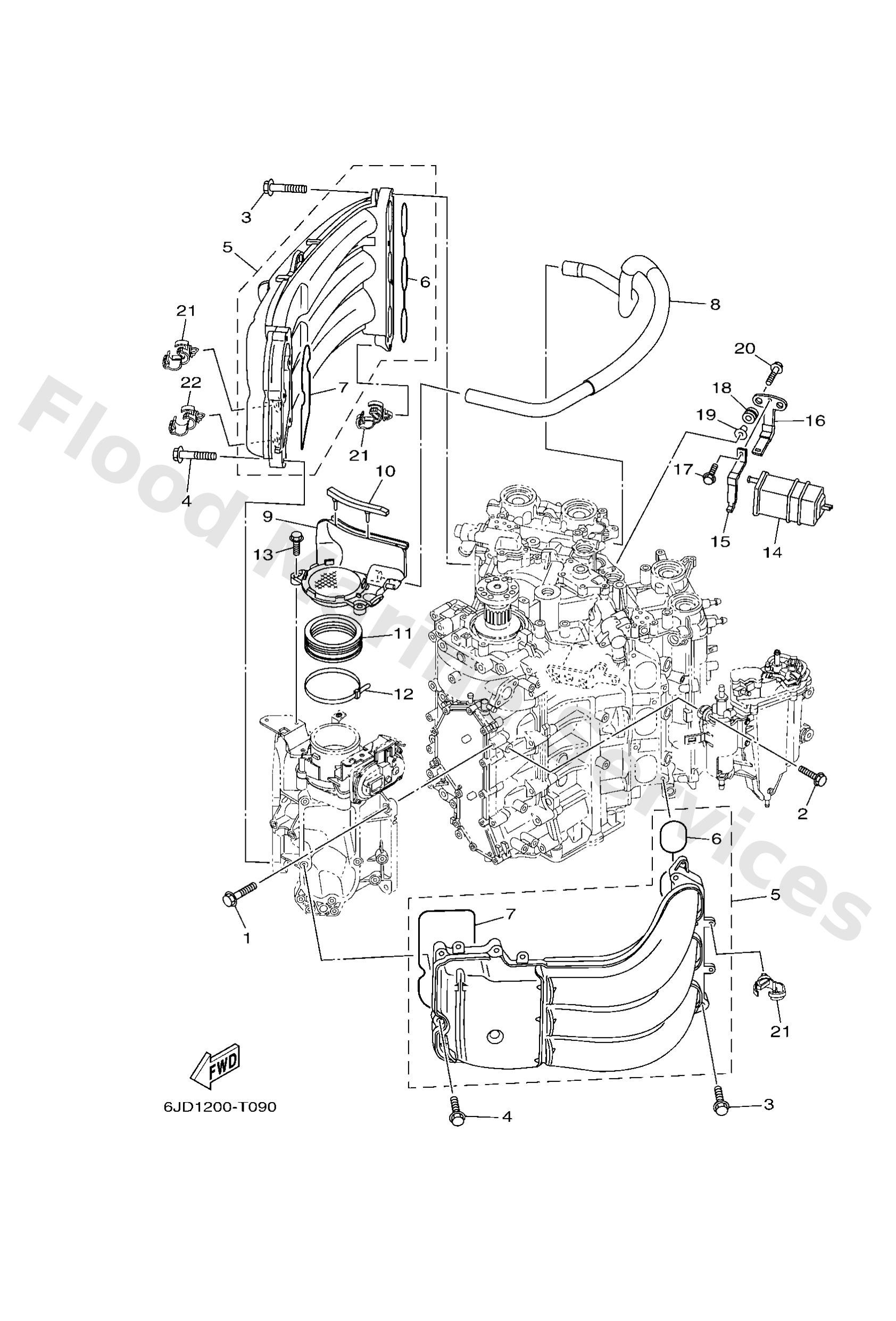 Yamaha 6CB144400100 Silencer assy, intake