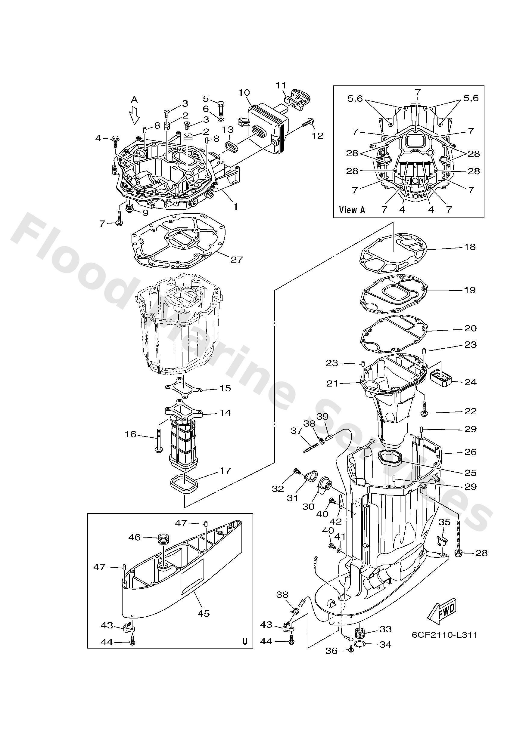Yamaha 6CB147500000 Silencer assy