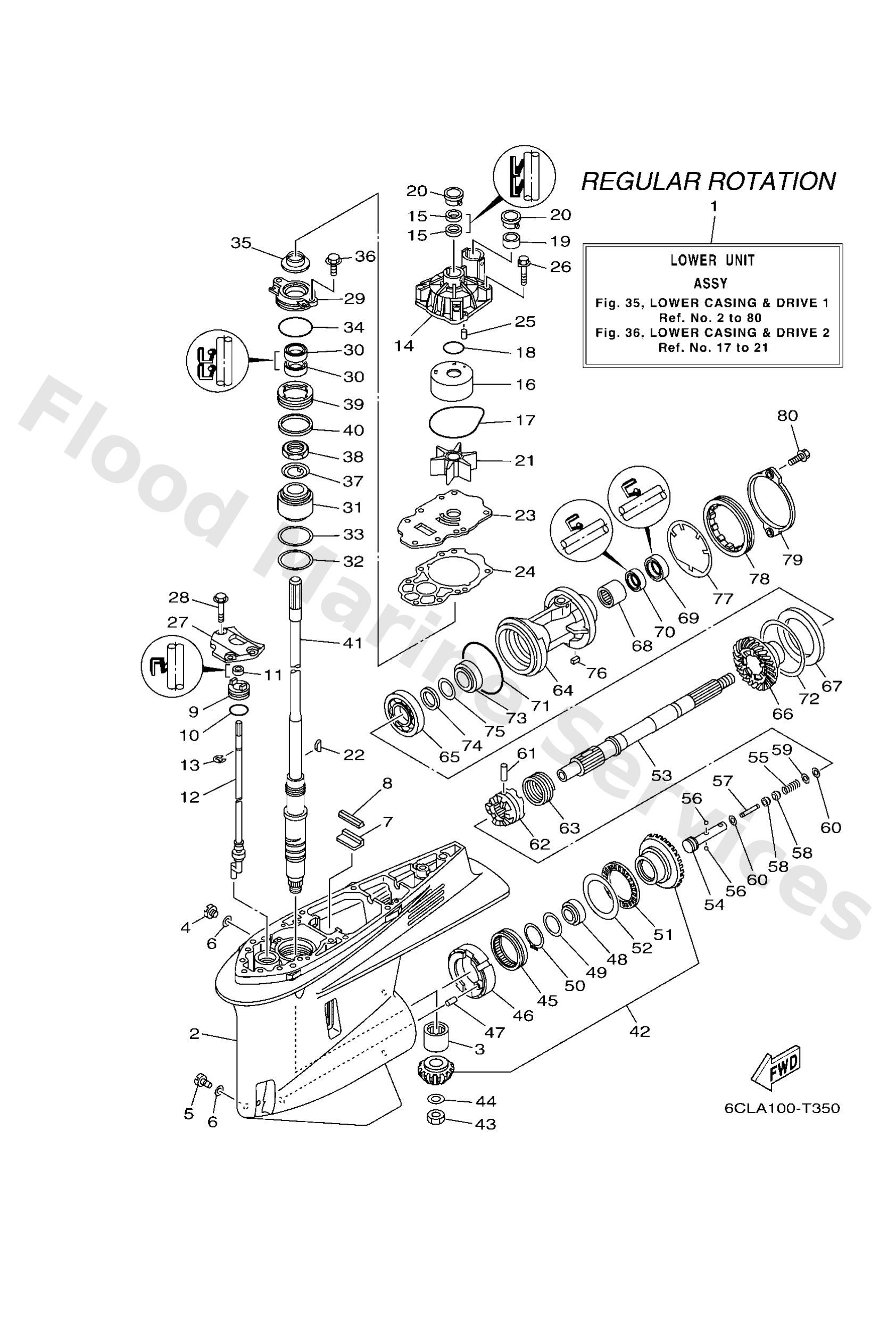 Yamaha 6CE45301008D Casing, lower