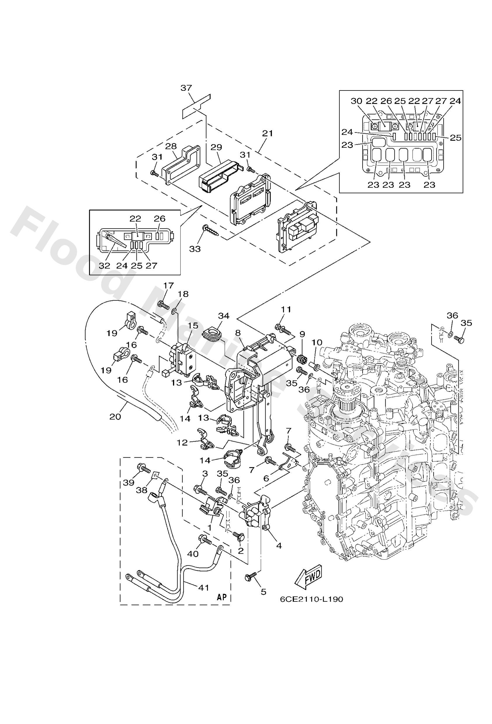Yamaha 6CE821701000 Fuse box assy