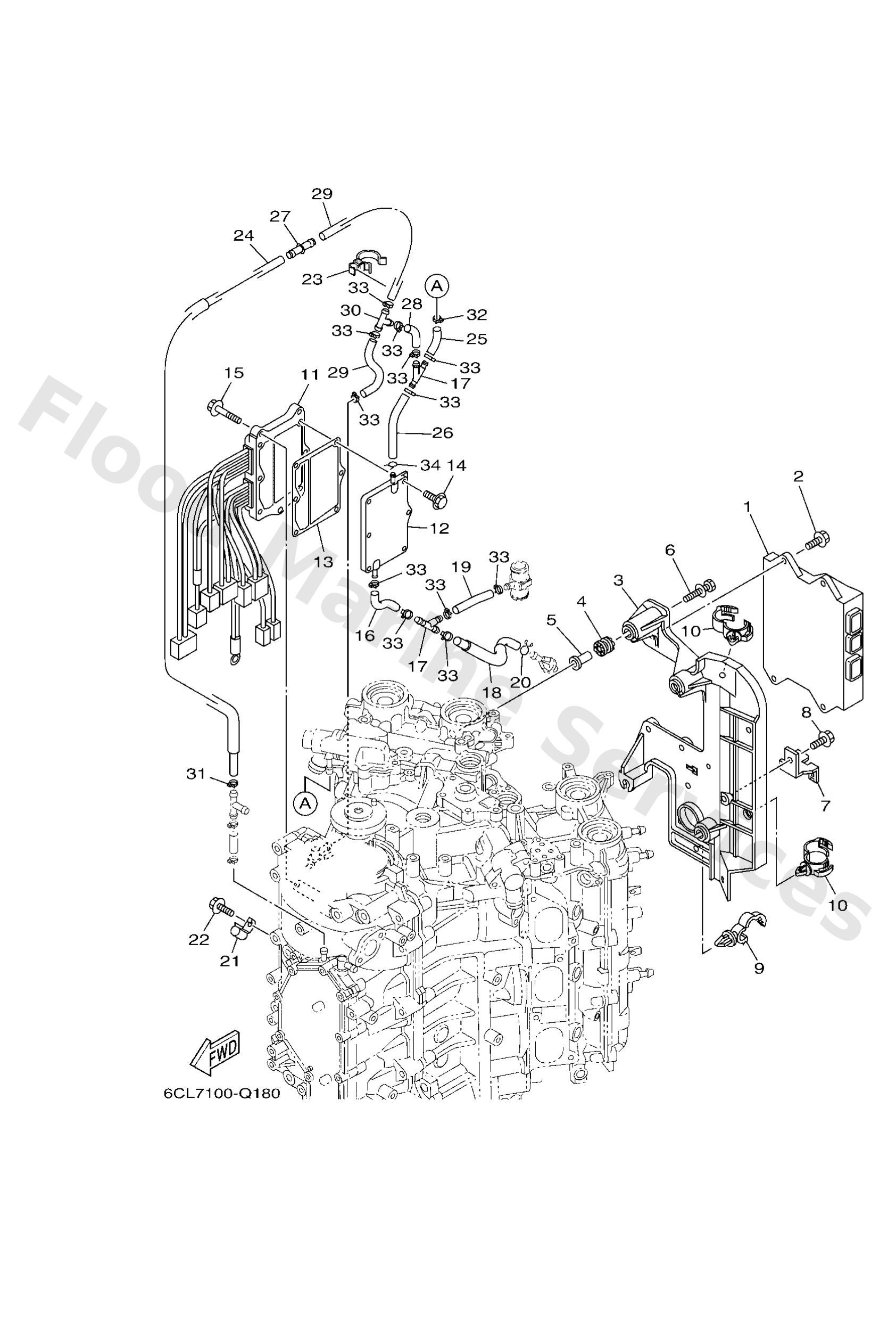 Yamaha 6CE8591A1200 Engine control unit assy
