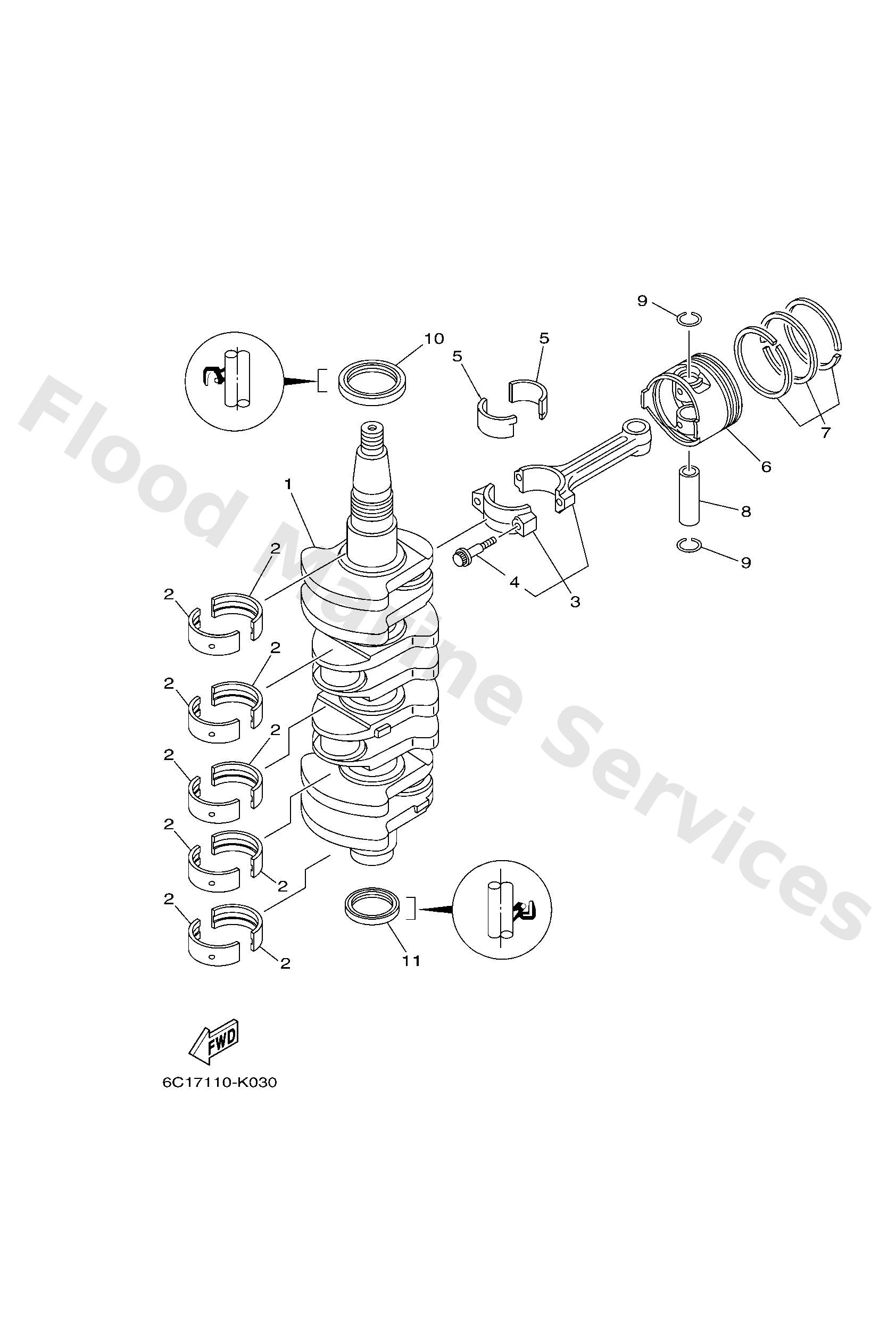 Yamaha 6CJ116310096 Piston (std)