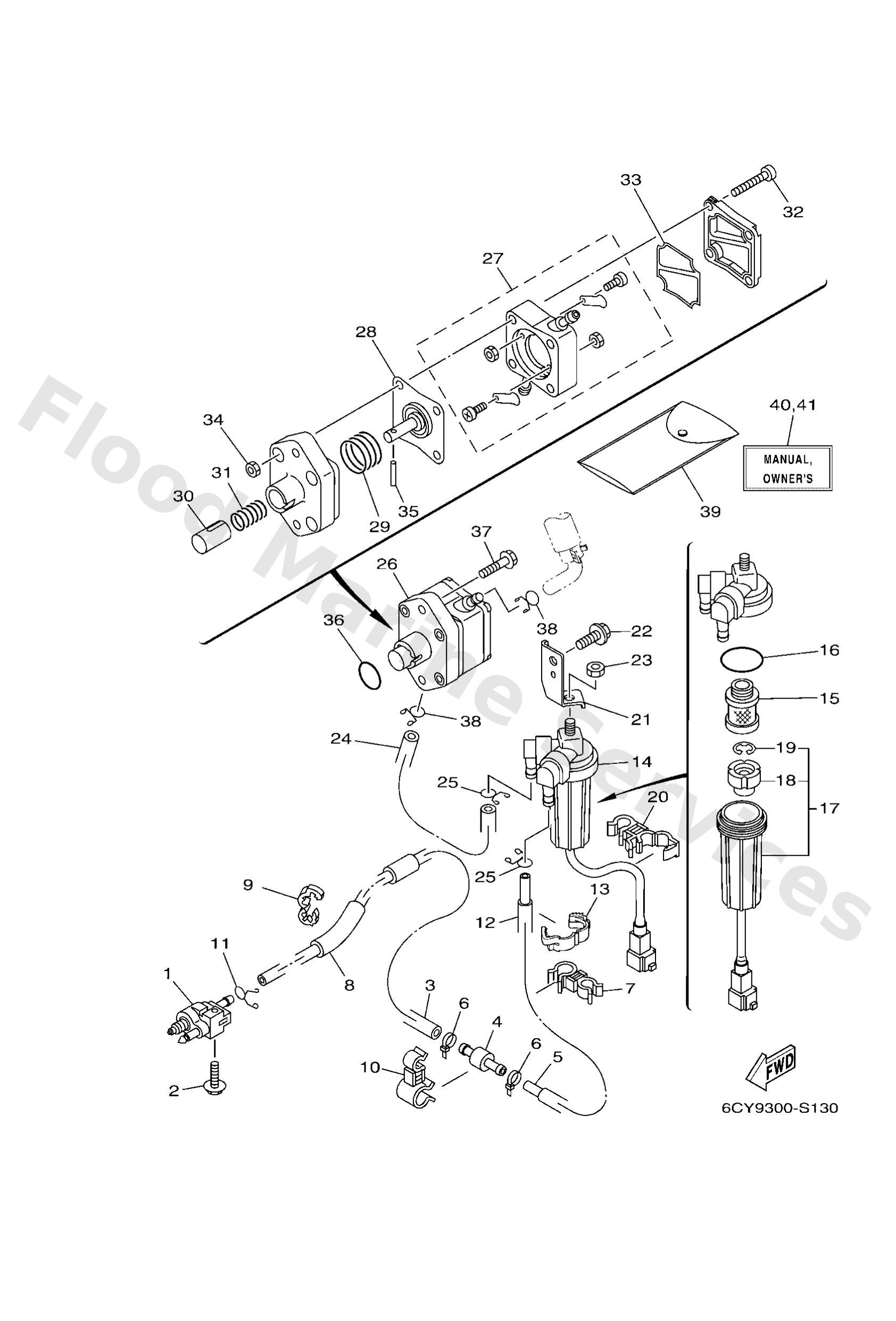 Yamaha 6CJ244100100 Fuel pump assy