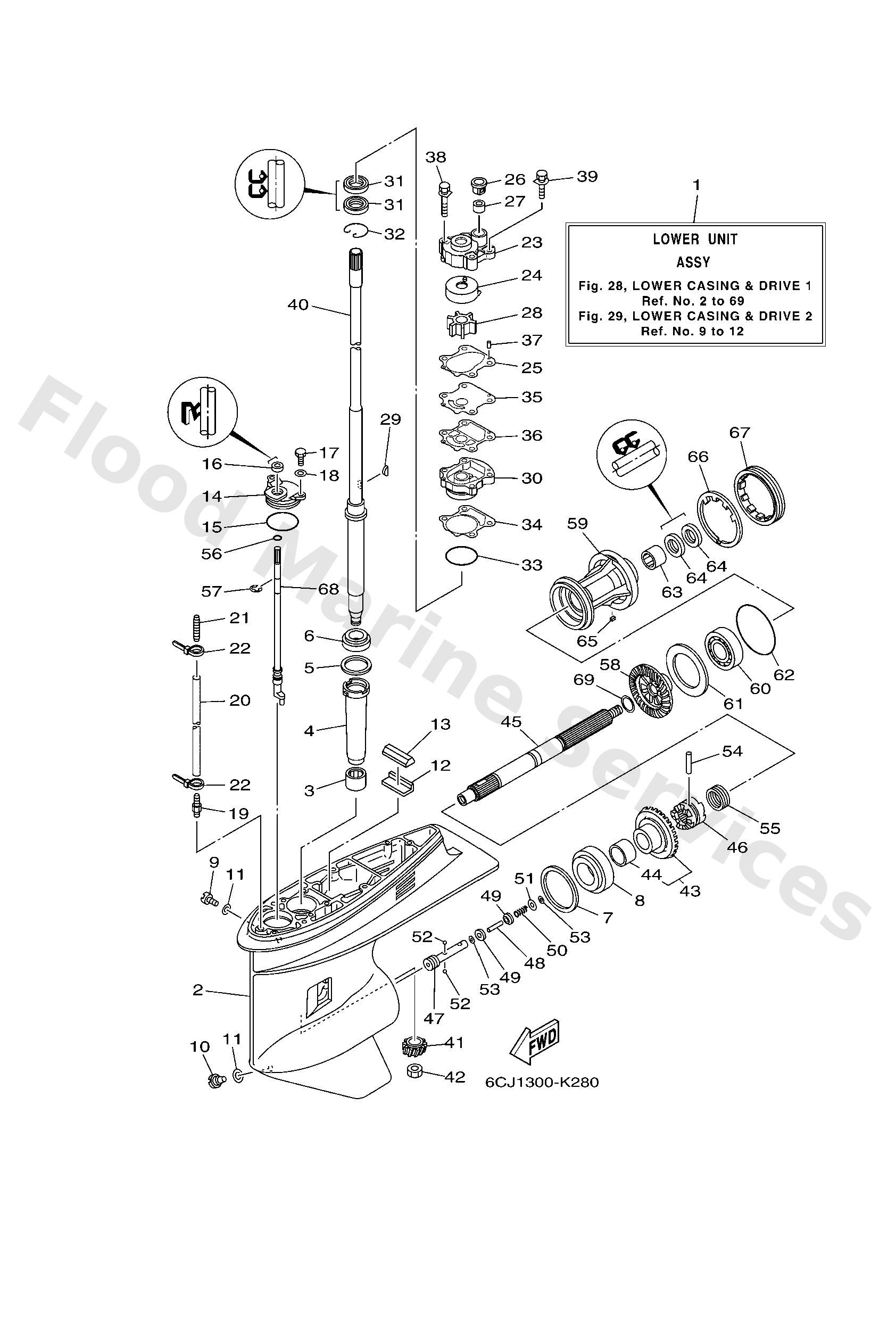 Yamaha 6CJ455600000 Gear 1 (28t)