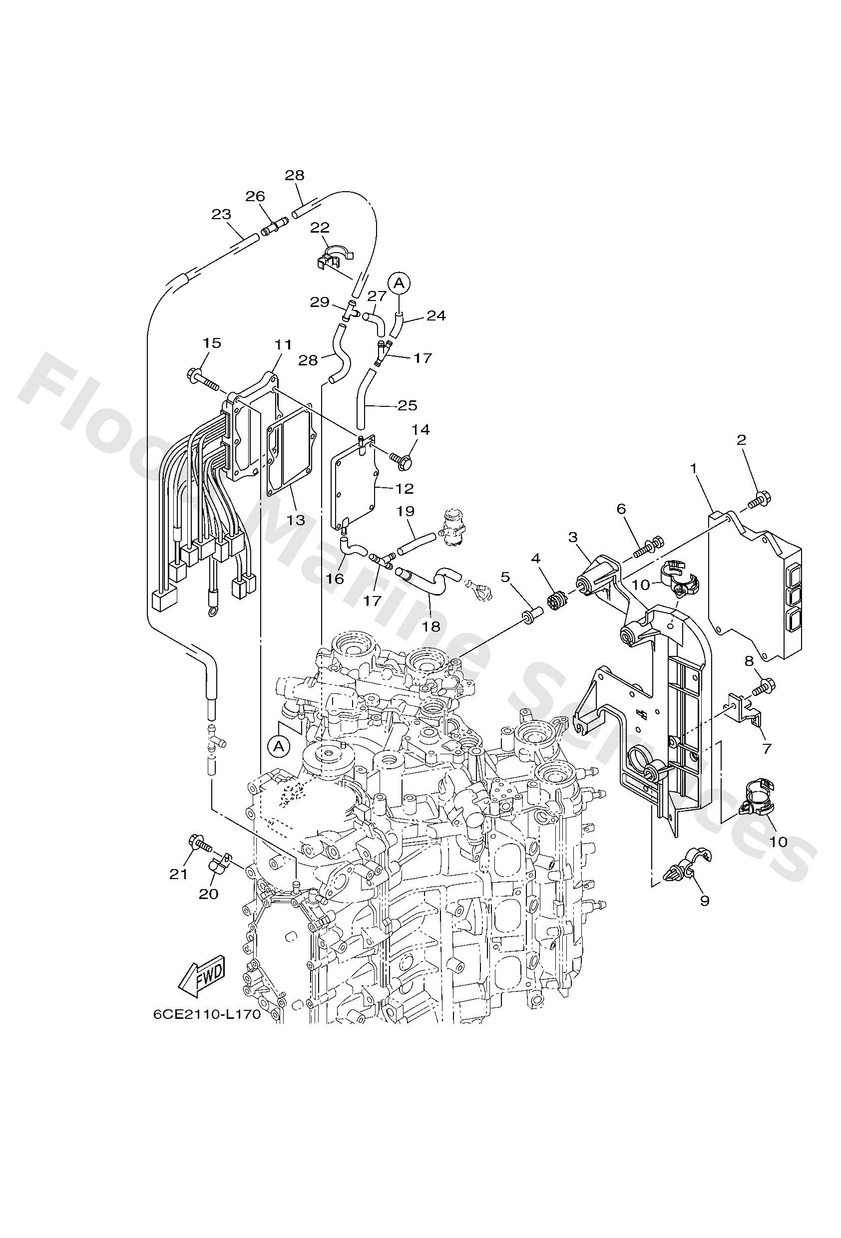 Yamaha 6CL8591A0000 Engine control unit assy