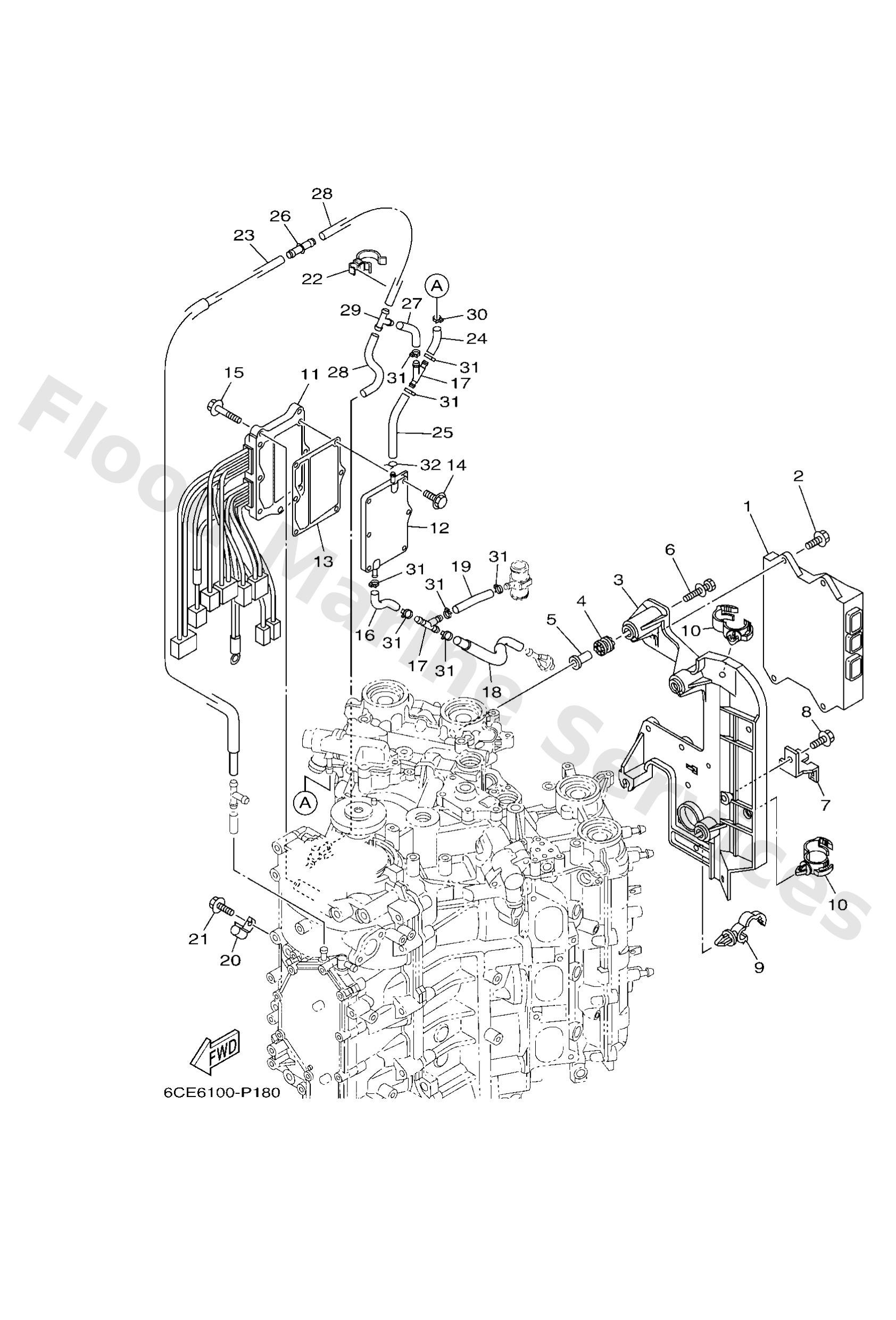 Yamaha 6CL8591A2000 Engine control unit assy