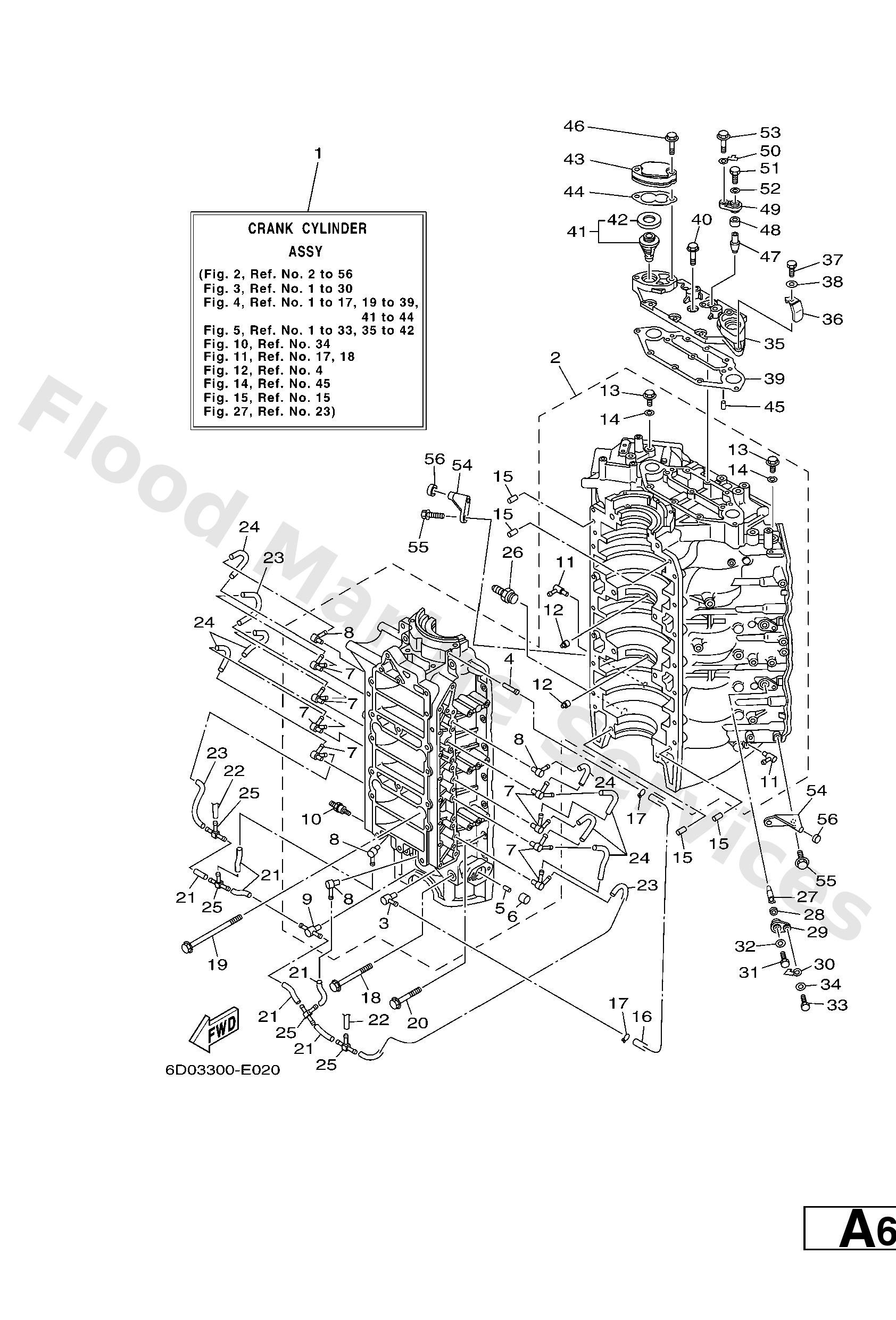 Yamaha 6D015100021S Crankcase assy