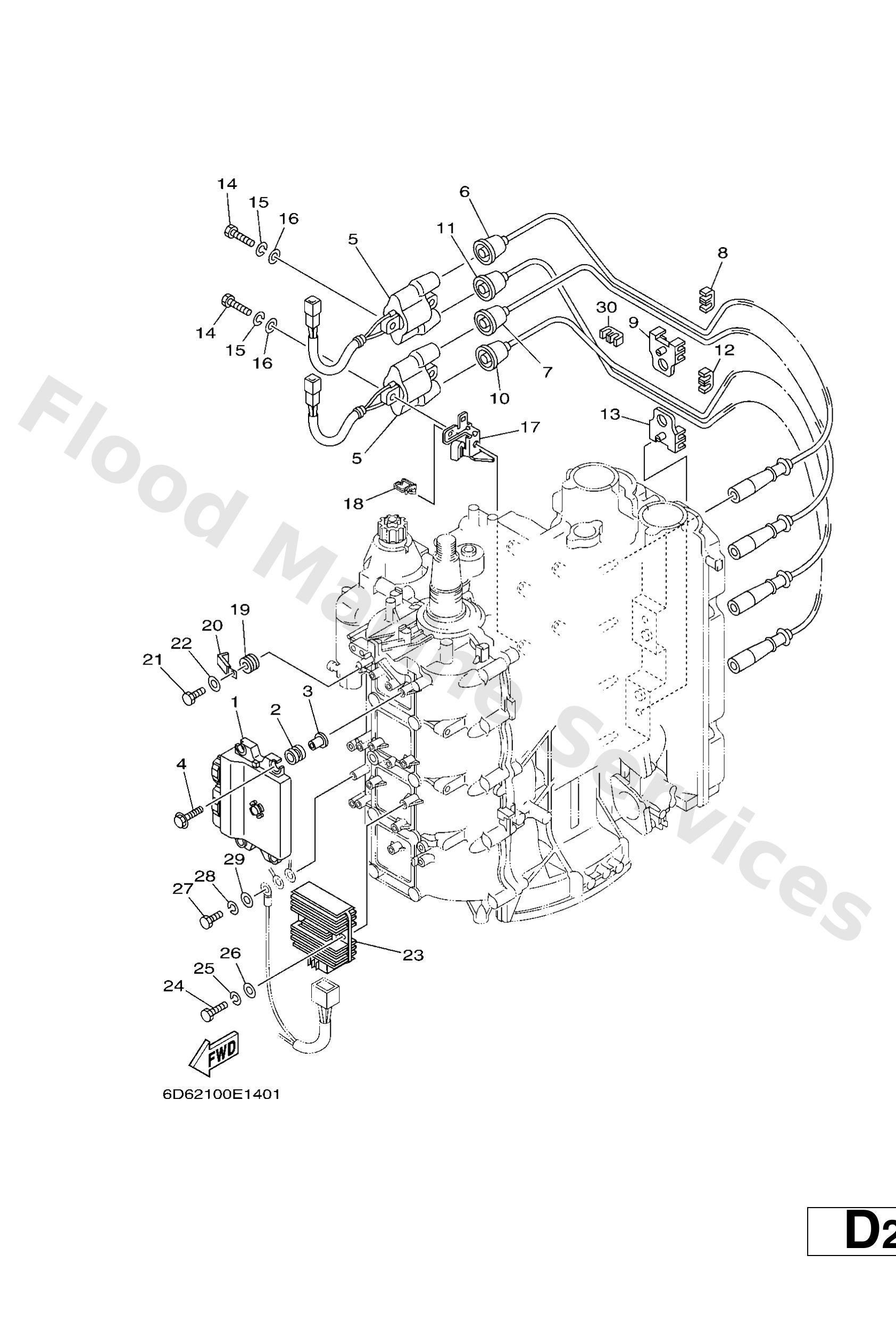 Yamaha 6D78591A1100 Engine control unit assy