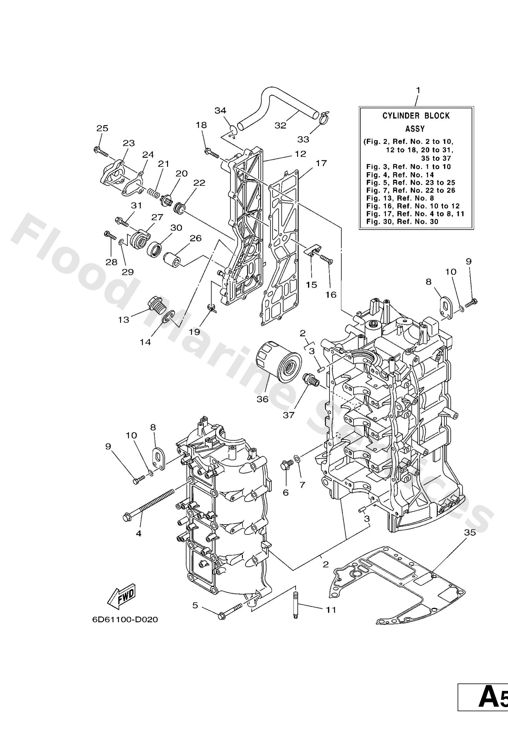 Yamaha 6D815100001S Crankcase assy