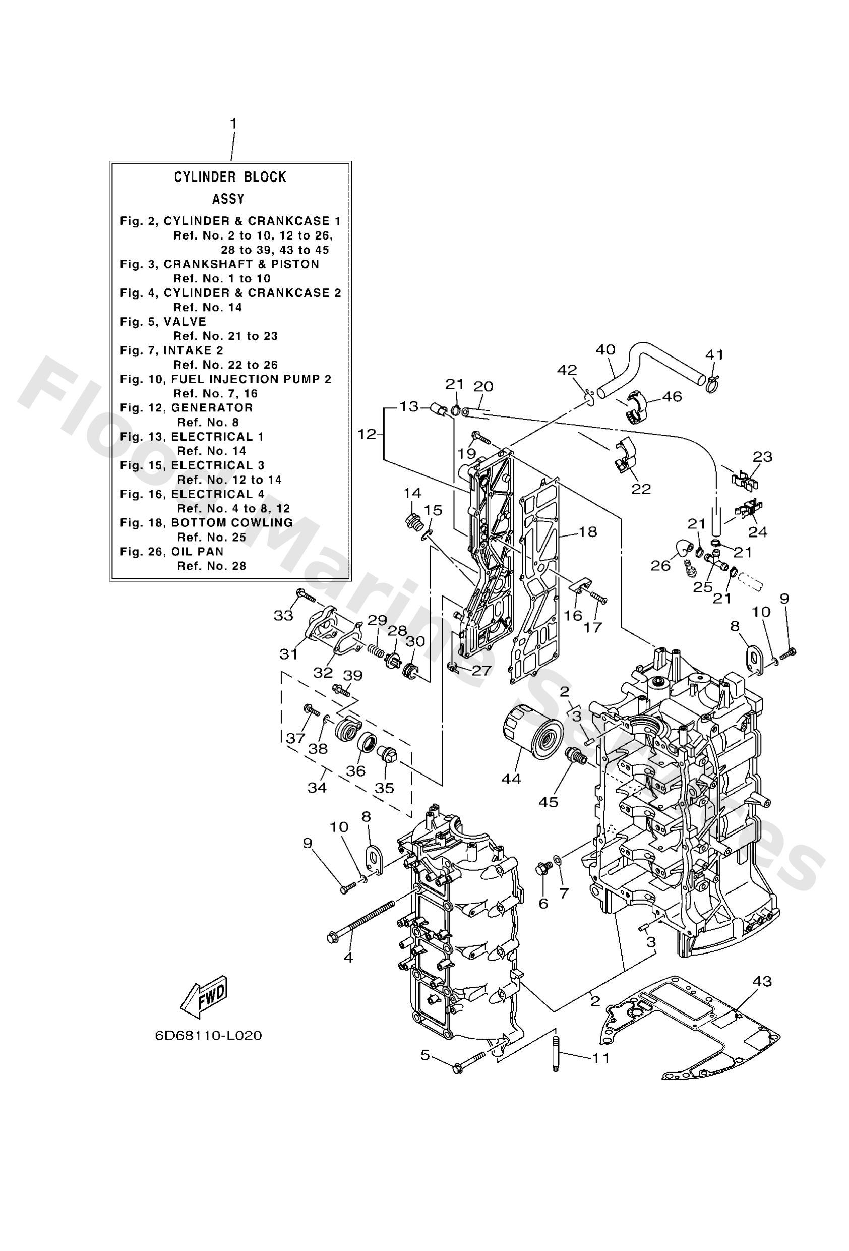Yamaha 6D8151000100 Crankcase assy