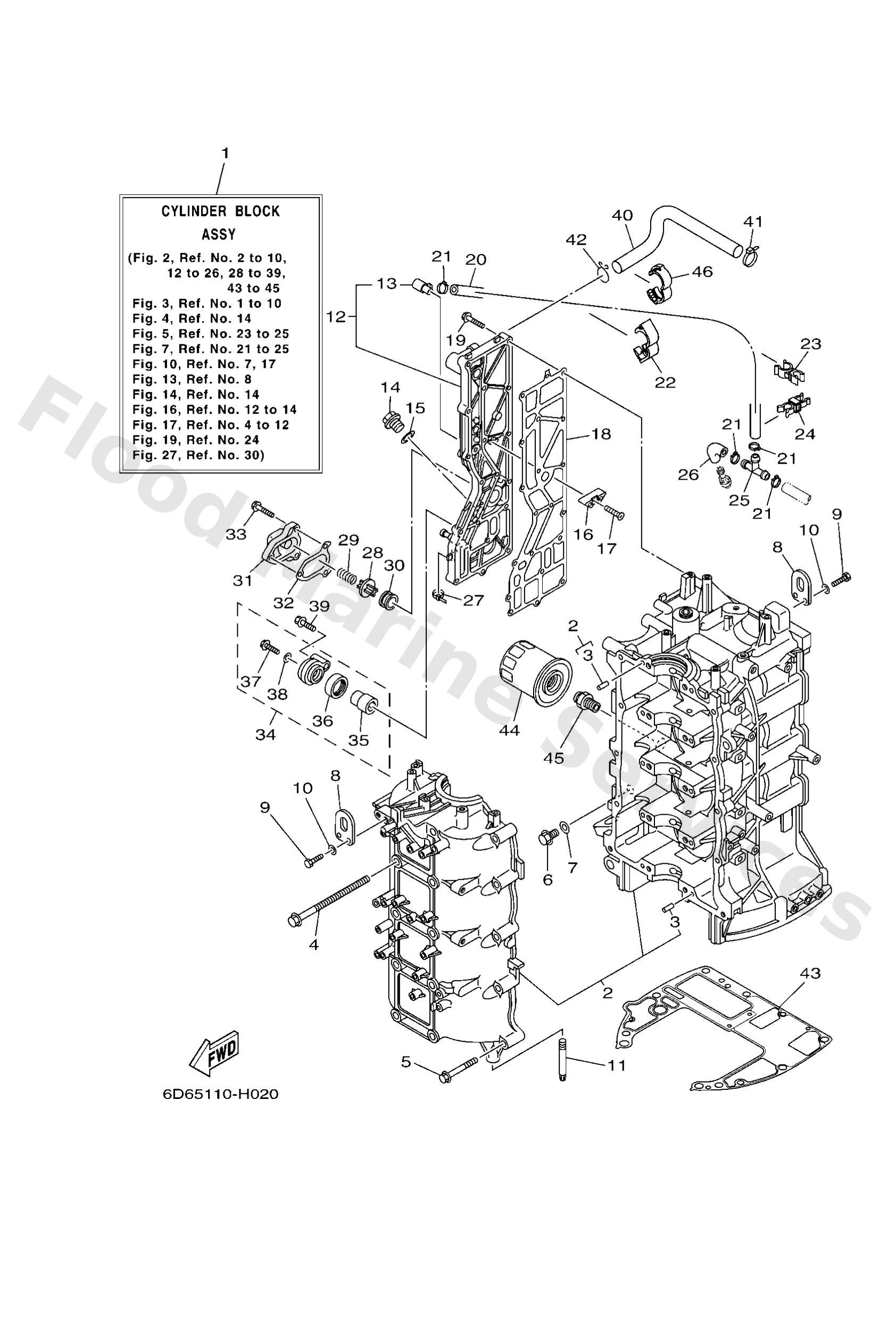 Yamaha 6D815100019S Crankcase assy