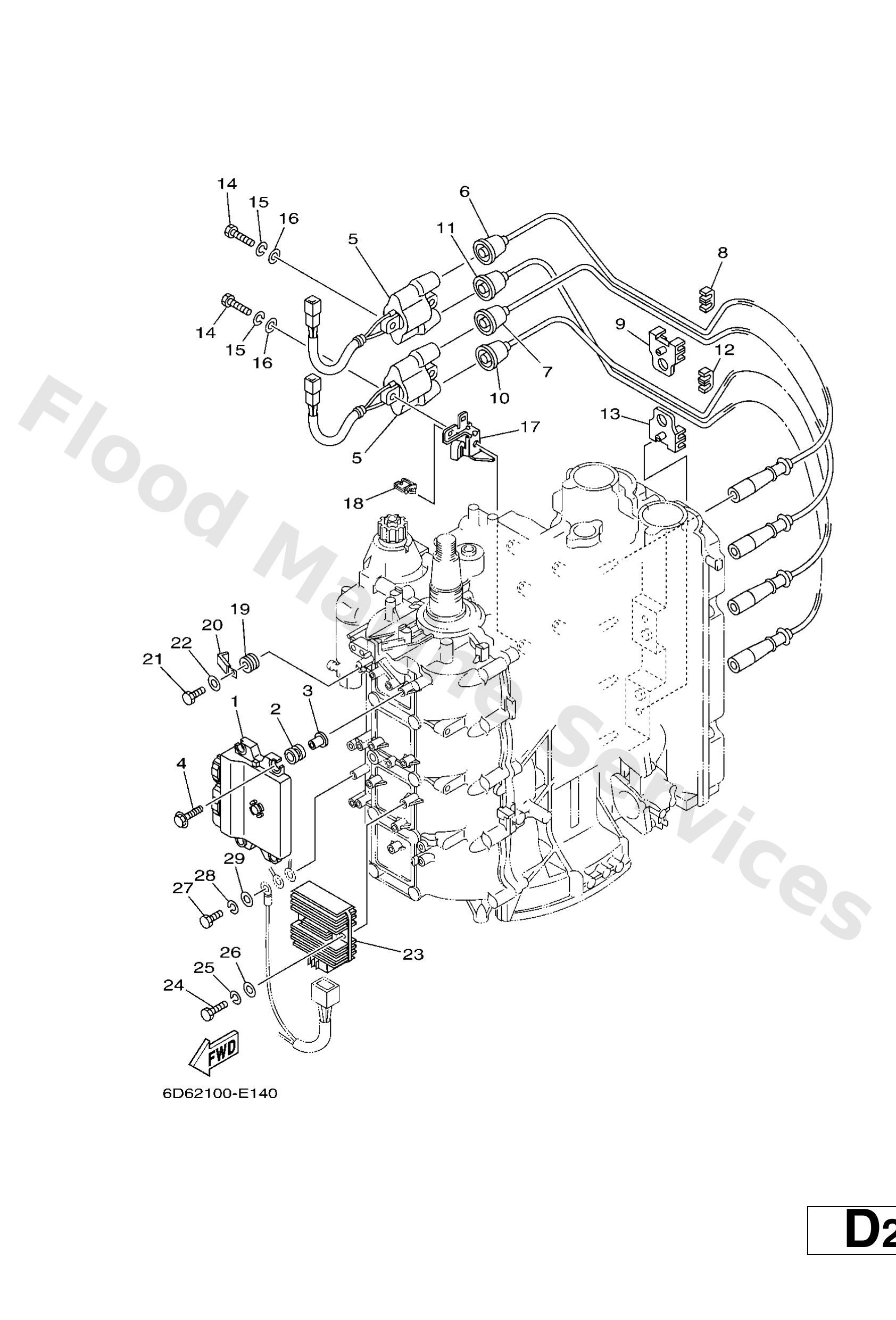 Yamaha 6D98591A1000 Engine control unit assy