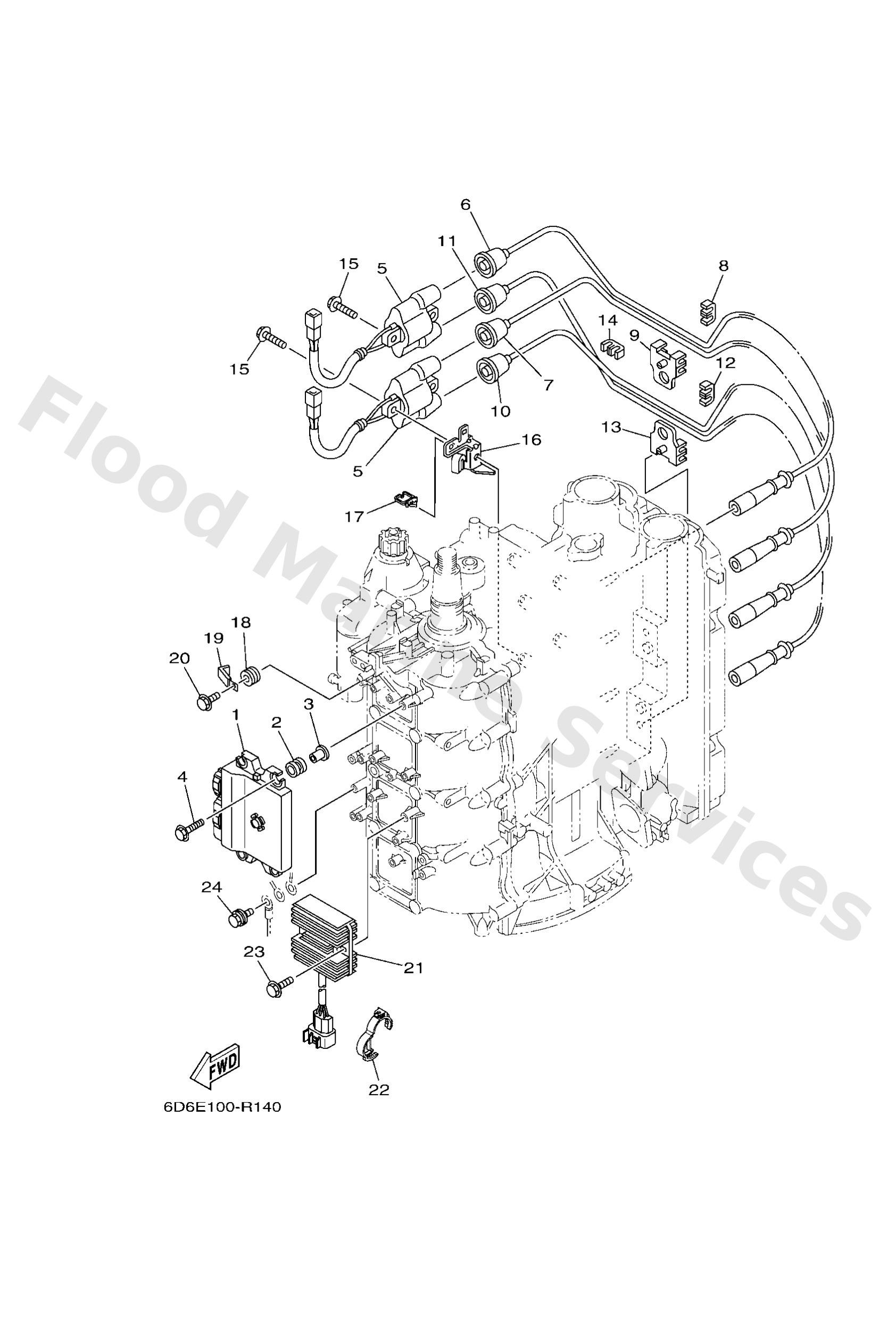Yamaha 6D98591A1600 Engine control unit assy