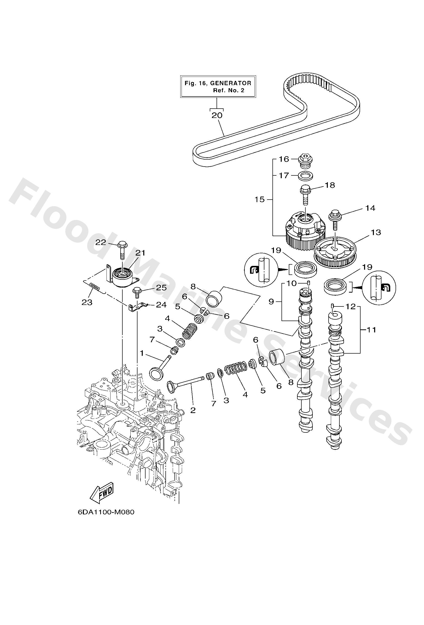 Yamaha 6DA115A00000 Driven gear assy